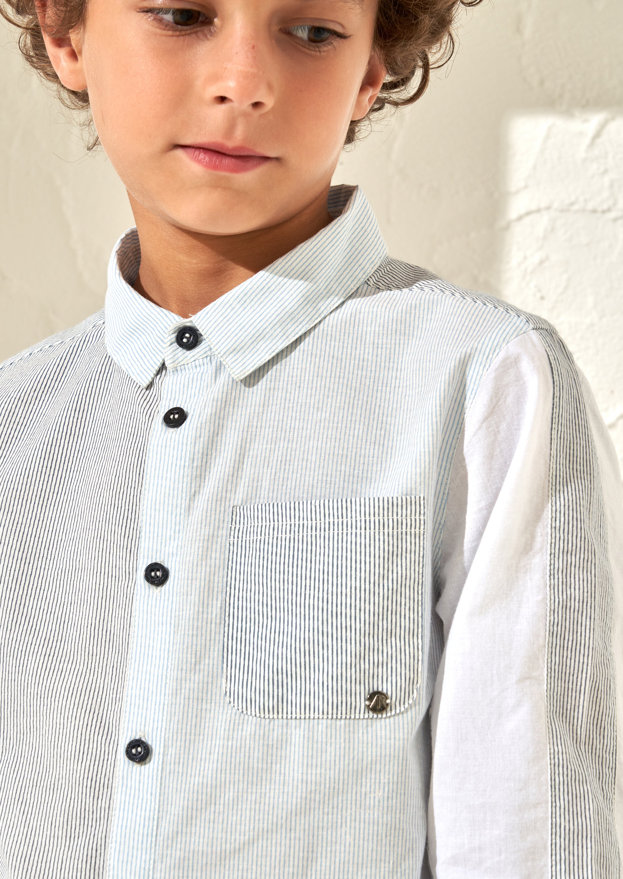 Chase Blue Stripe Panelled Shirt