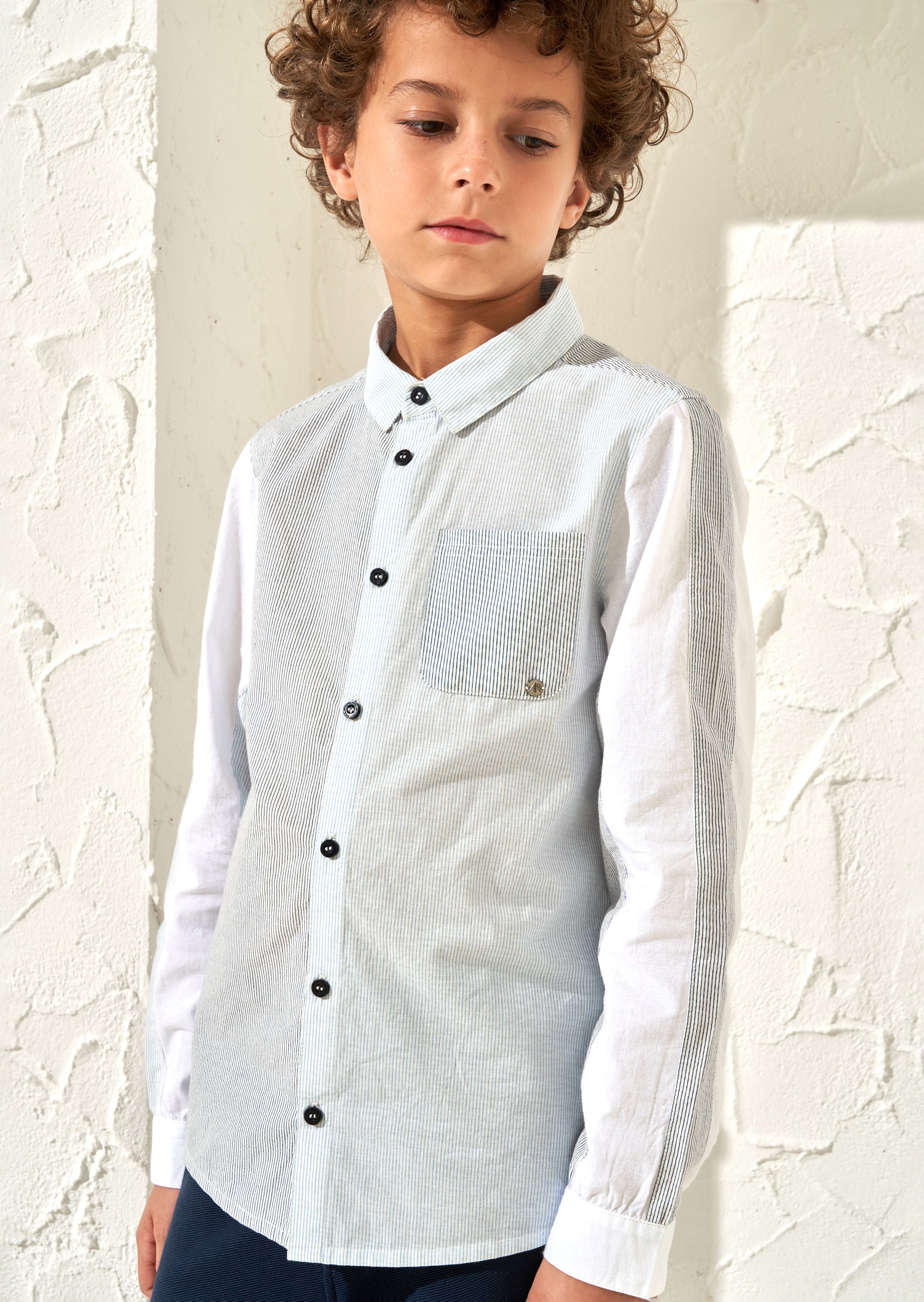 Chase Blue Stripe Panelled Shirt