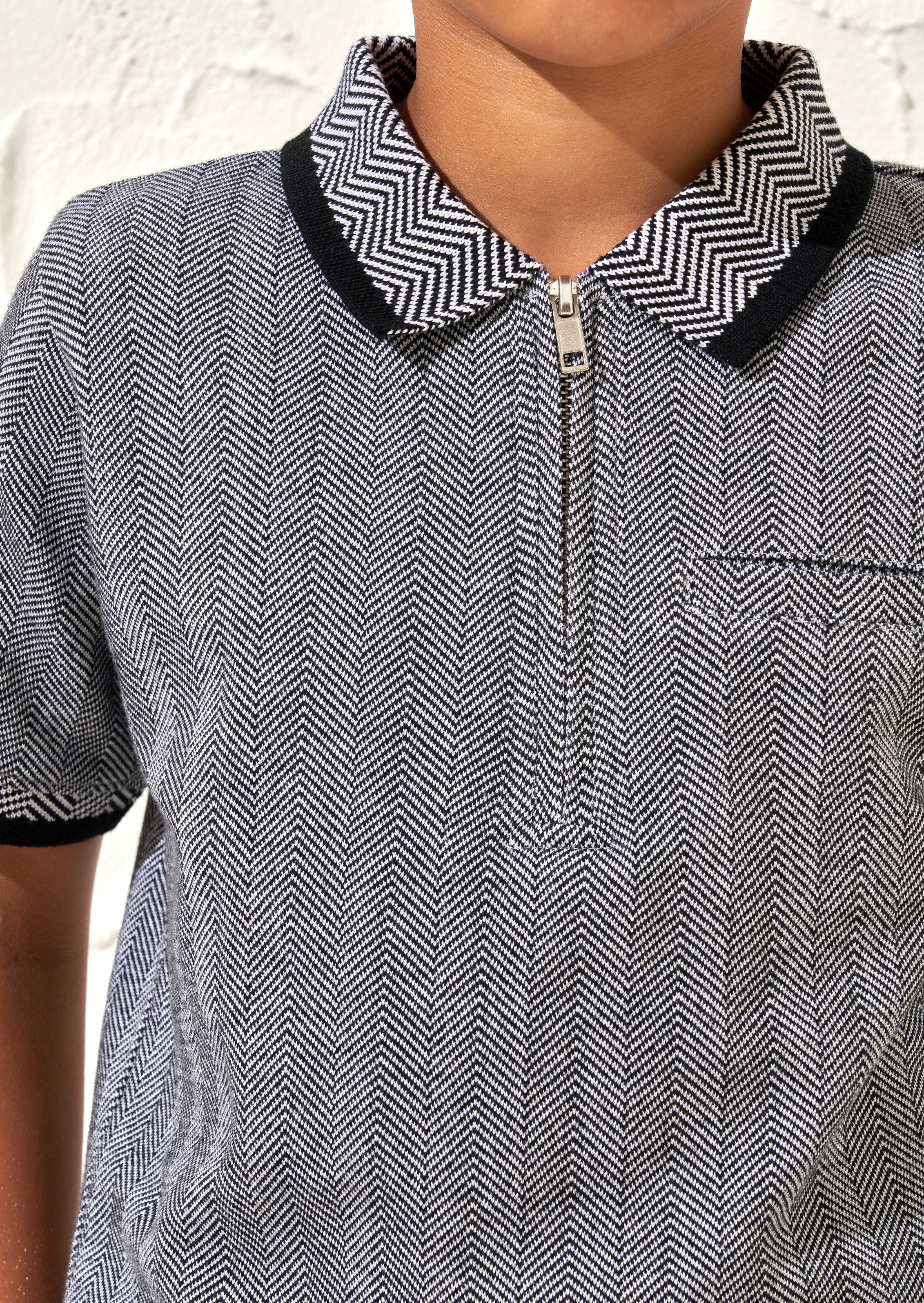 Justin Grey Herringbone Inteligentna Koszulka Polo