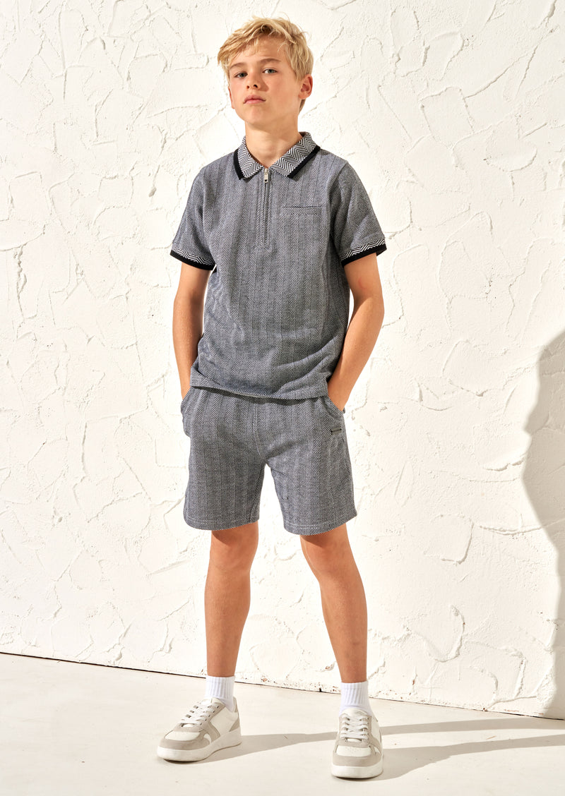 Justin Grey Herringbone Smart Short