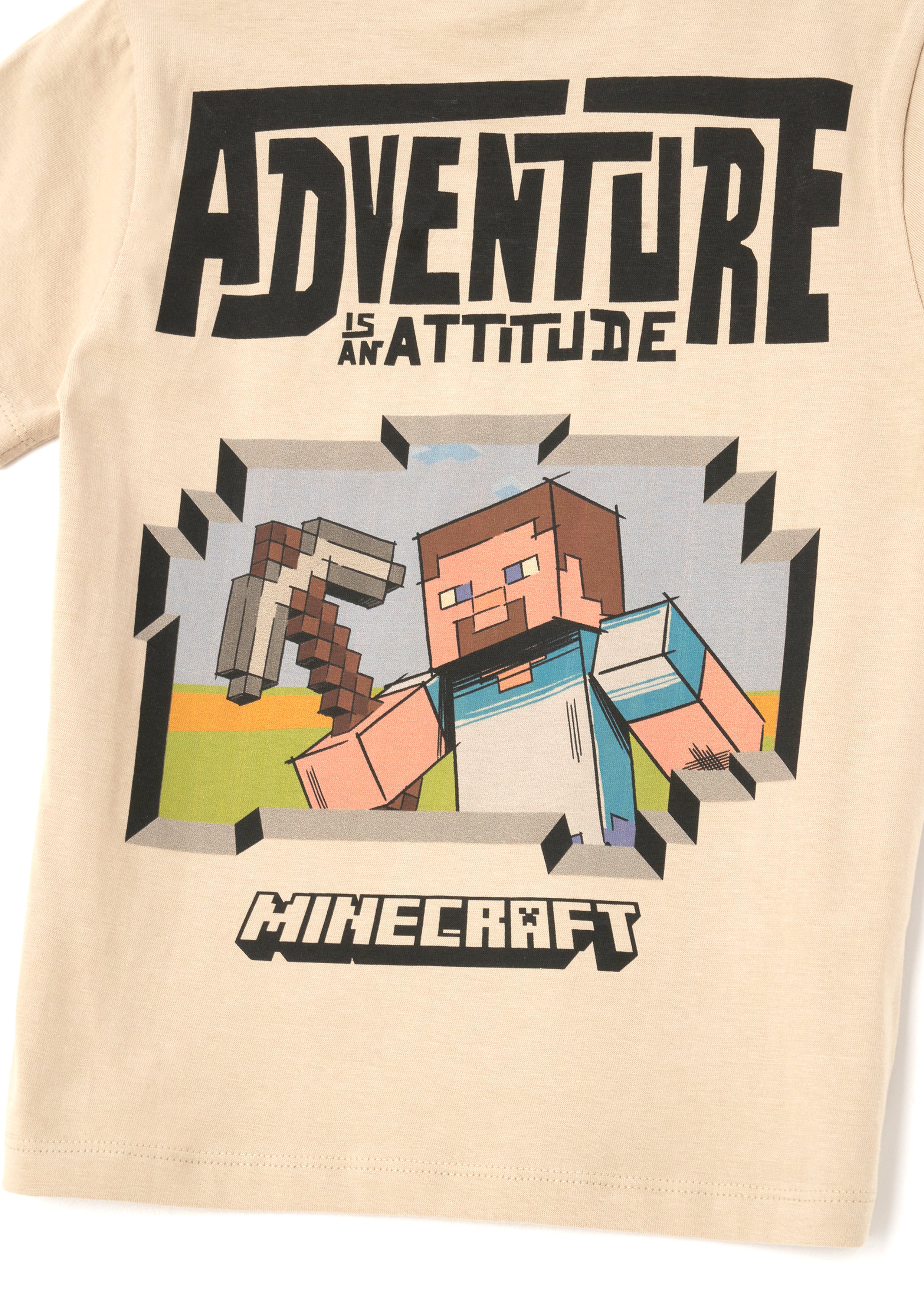 Minecraft kamienna koszulka z nadrukiem z tyłu