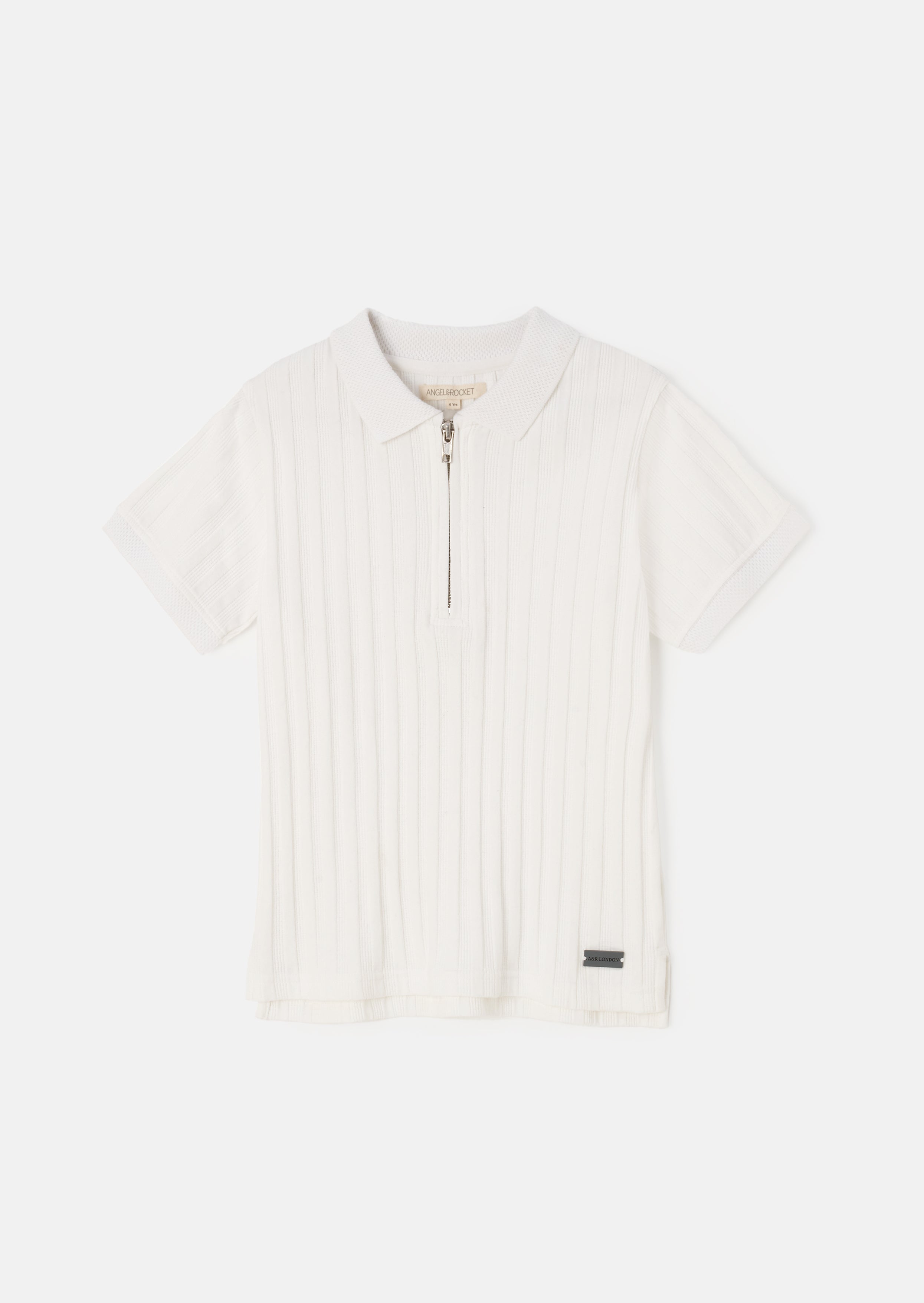 Hartley strukturiertes Rippen-Quarter-Zip-Poloshirt