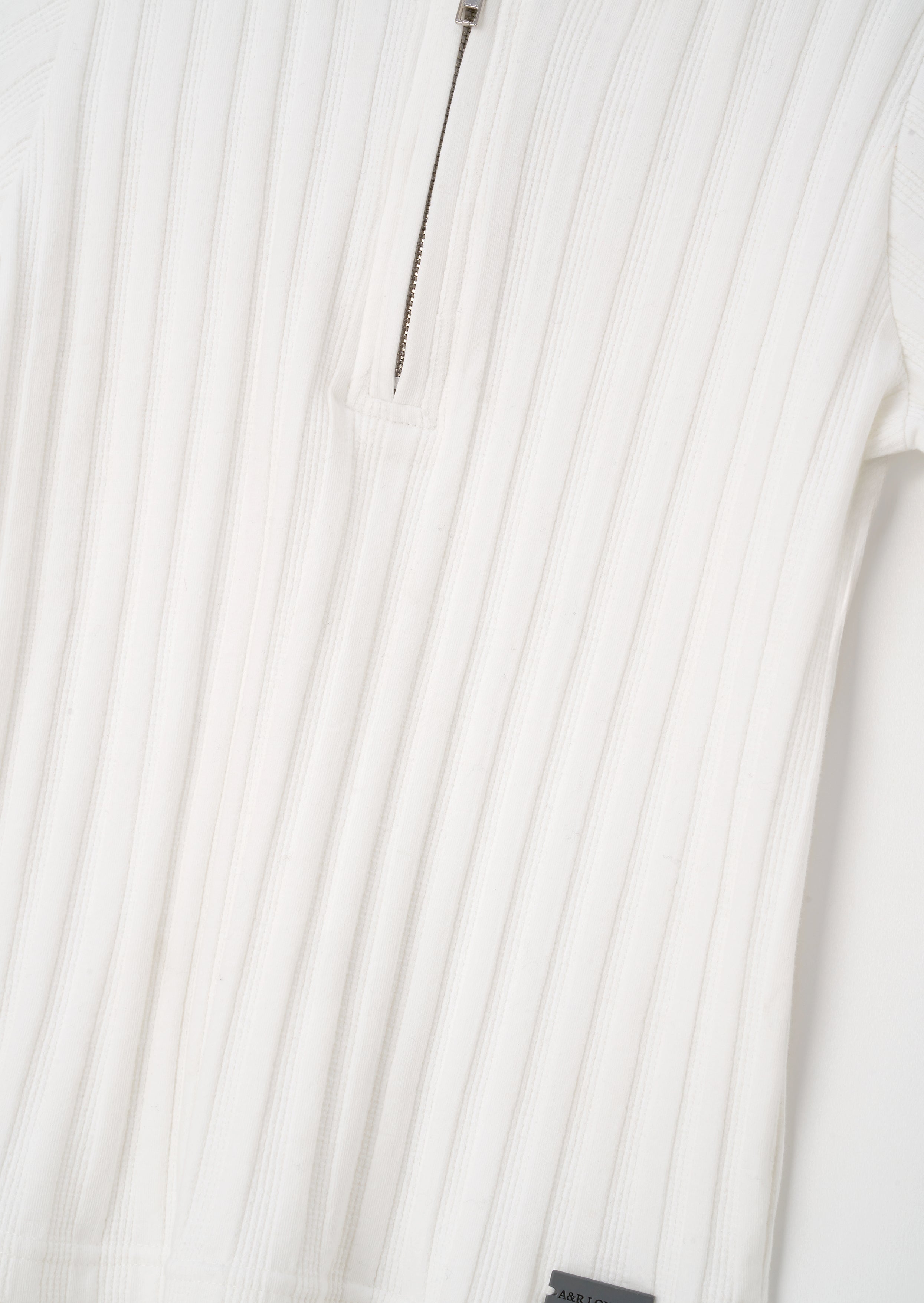 Hartley strukturiertes Rippen-Quarter-Zip-Poloshirt