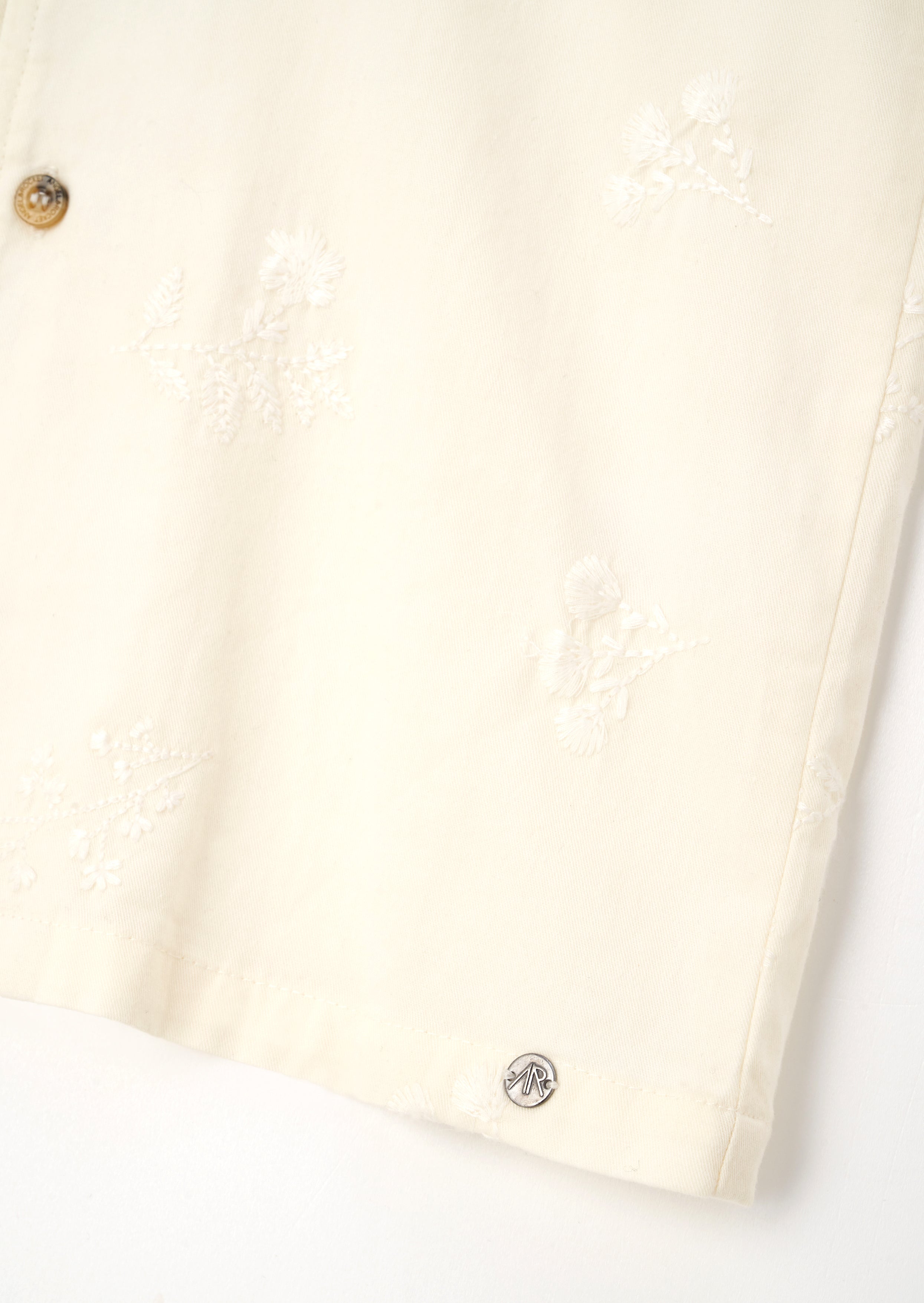 Kit Cream Floral Embroidered Shirt