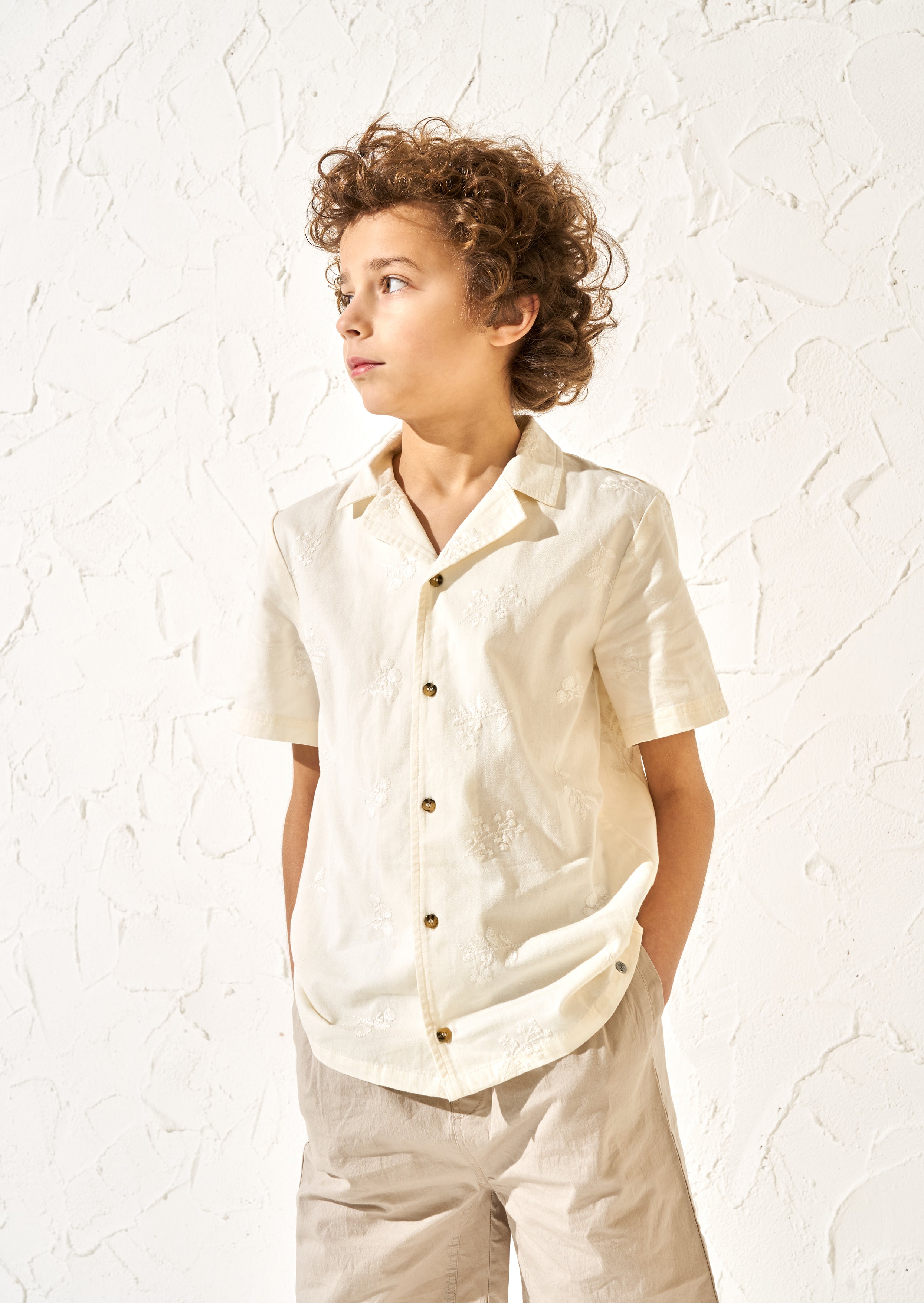 Kit Cream Floral Embroidered Shirt