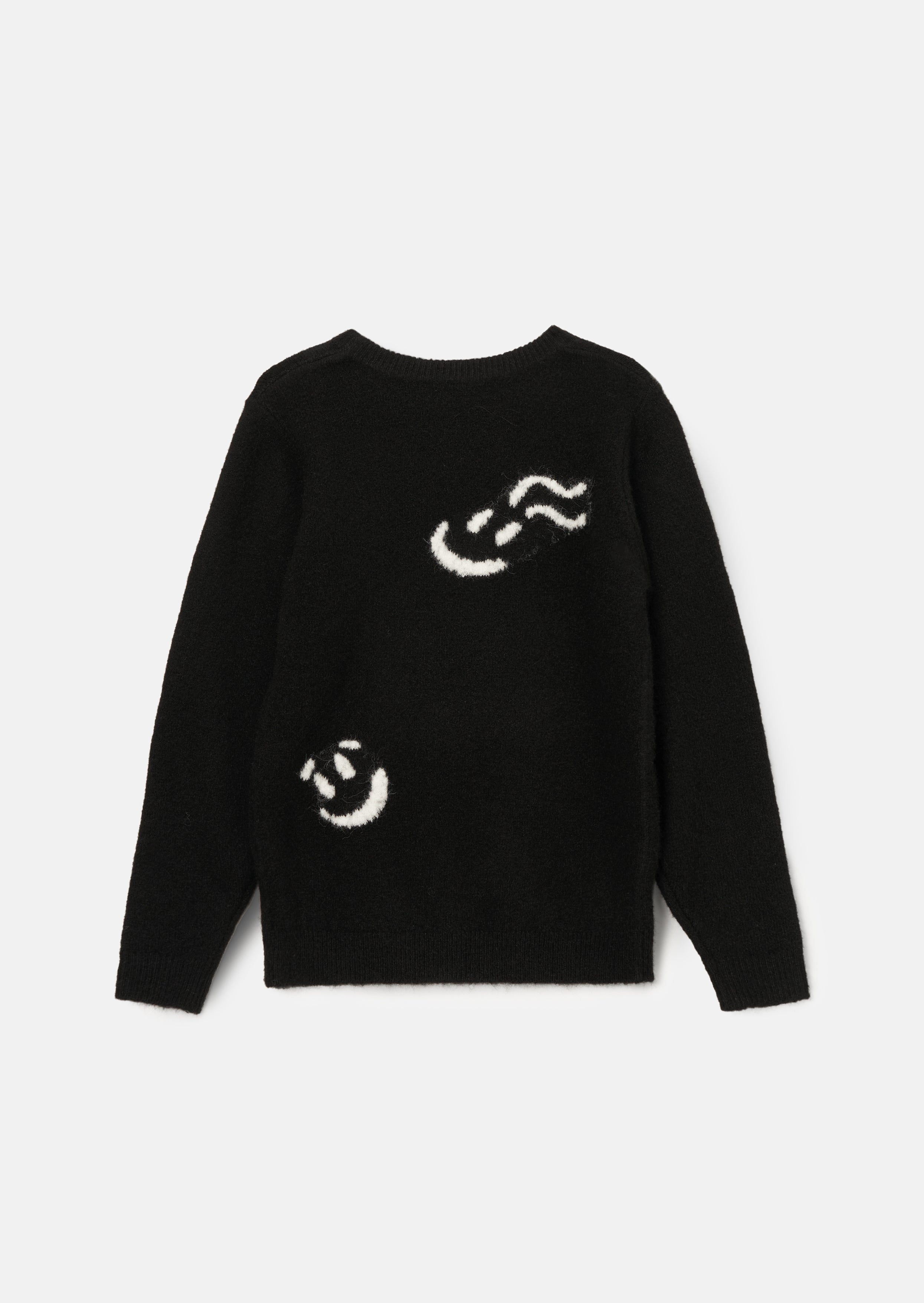 Jasper Schwarzer Smiley Pullover