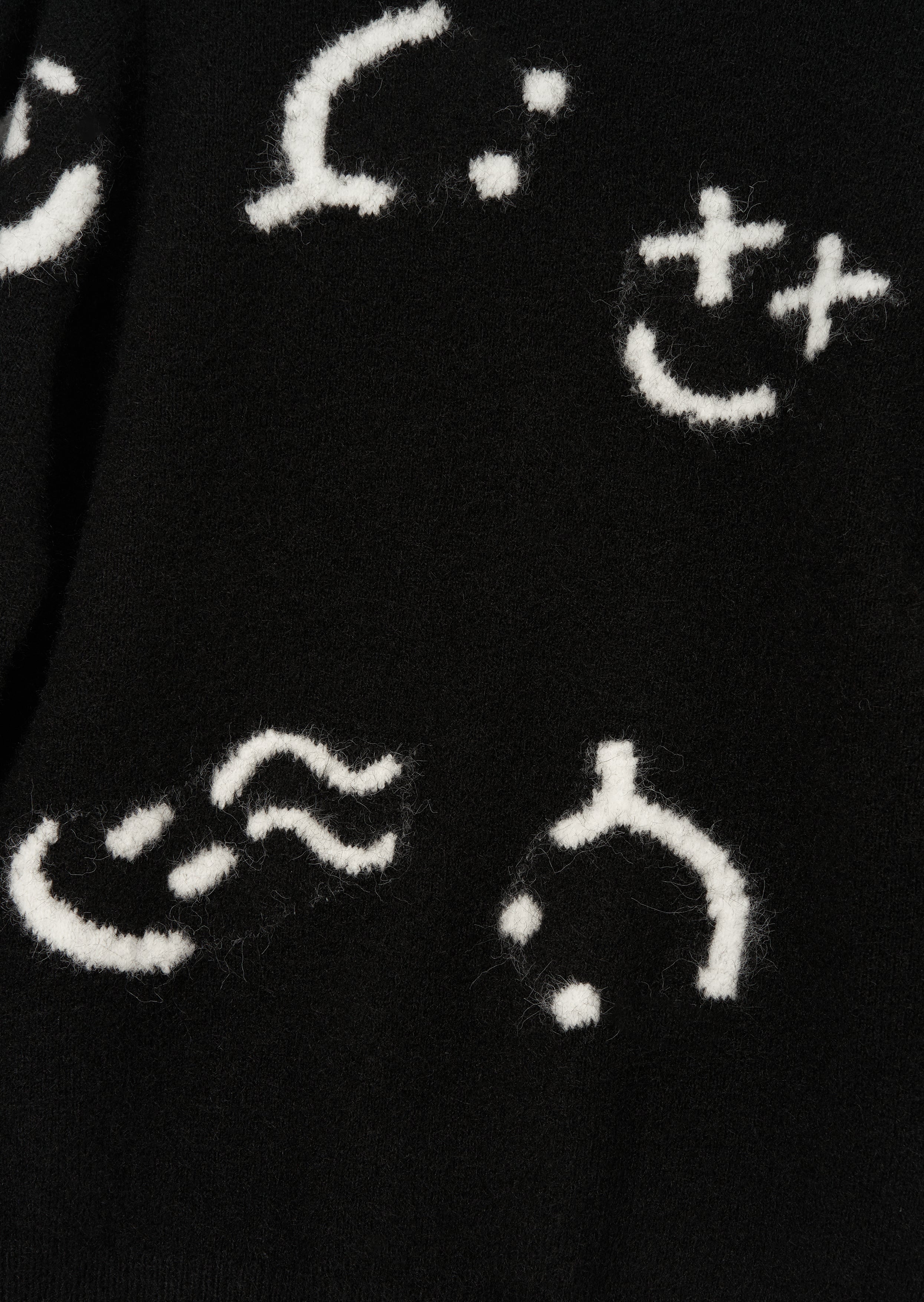 Jasper Schwarzer Smiley Pullover