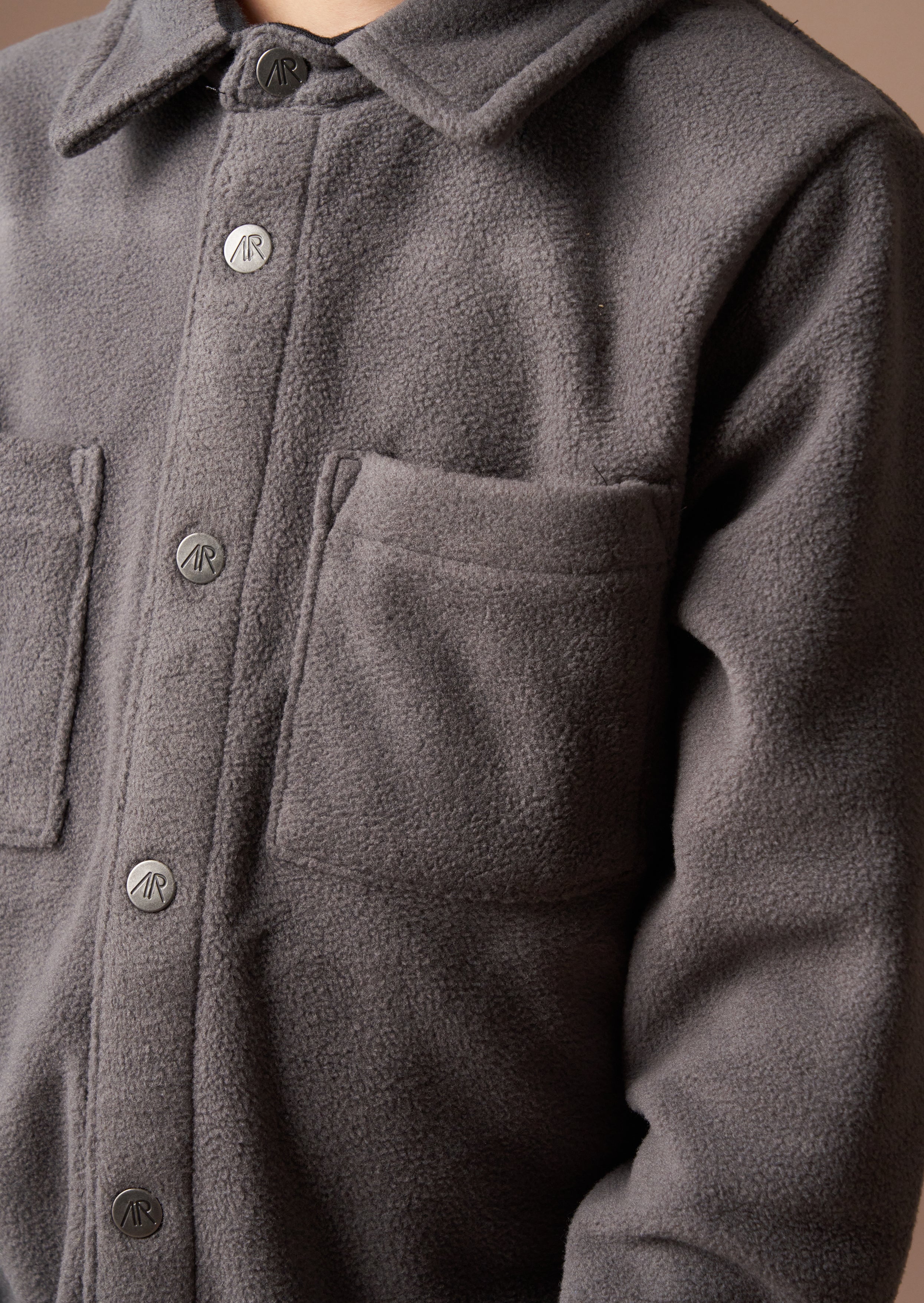 Mac graues Fleece-Oberhemd