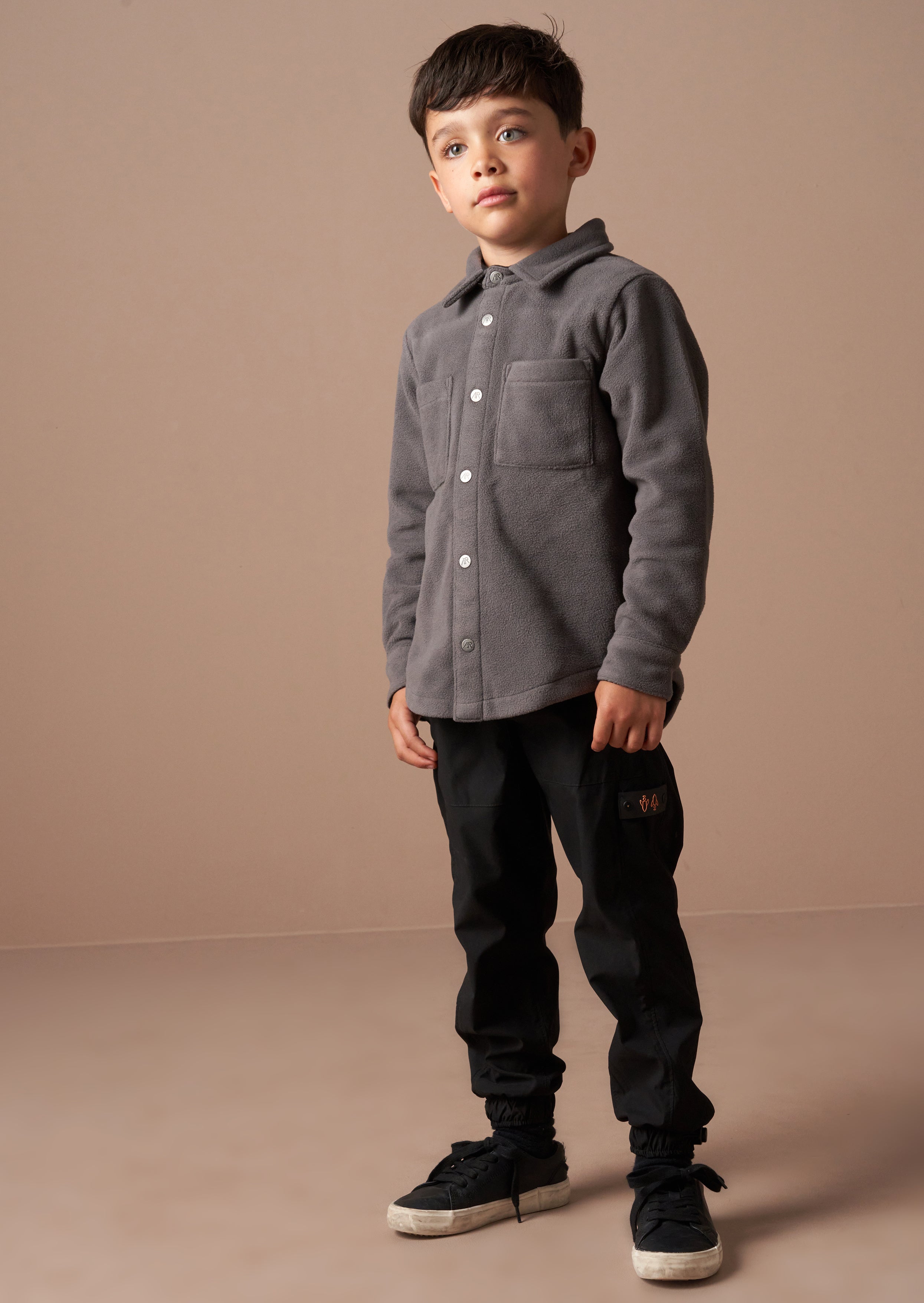 Mac graues Fleece-Oberhemd
