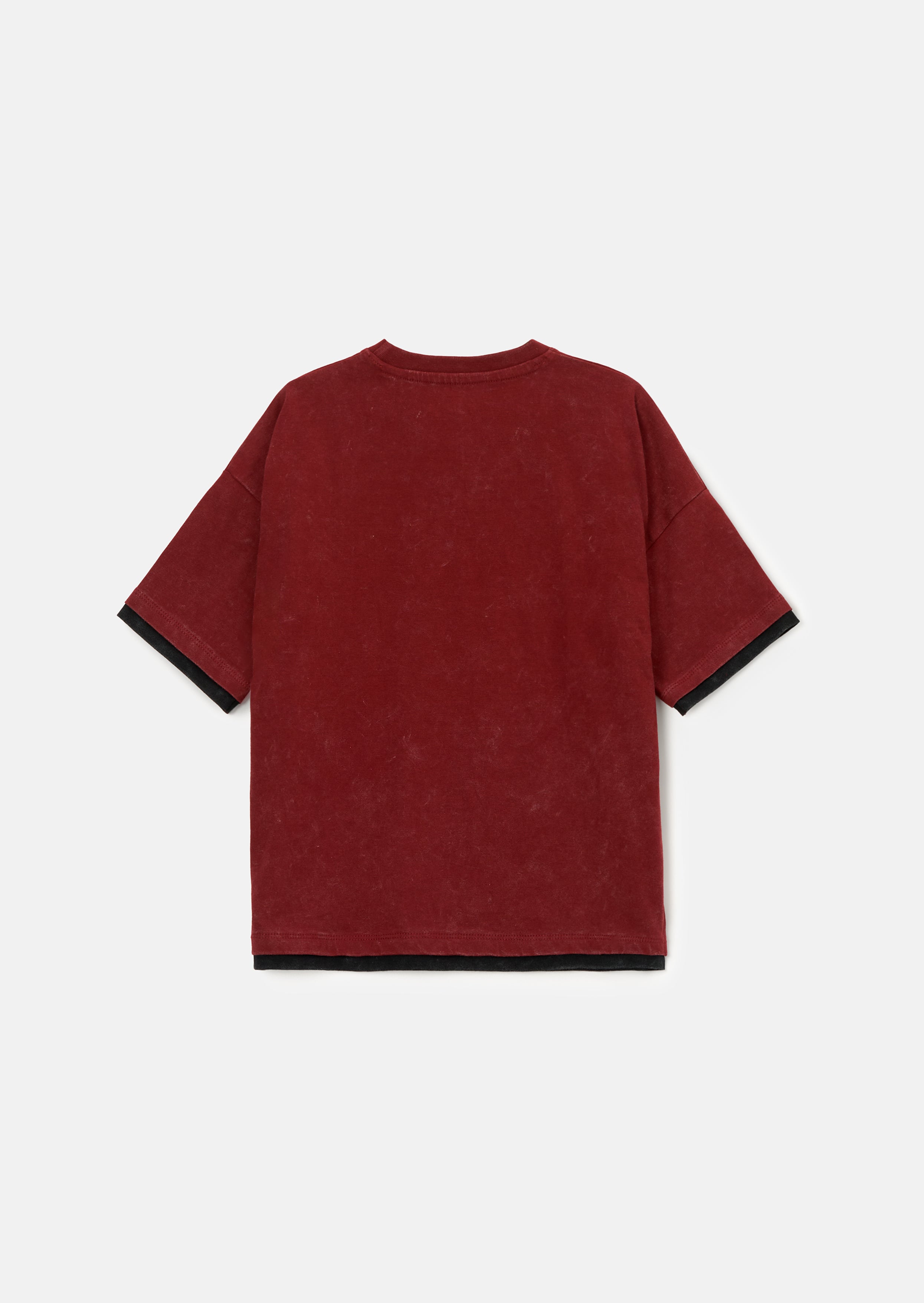 Czerwona koszulka z nadrukiem w stylu washed Sonic