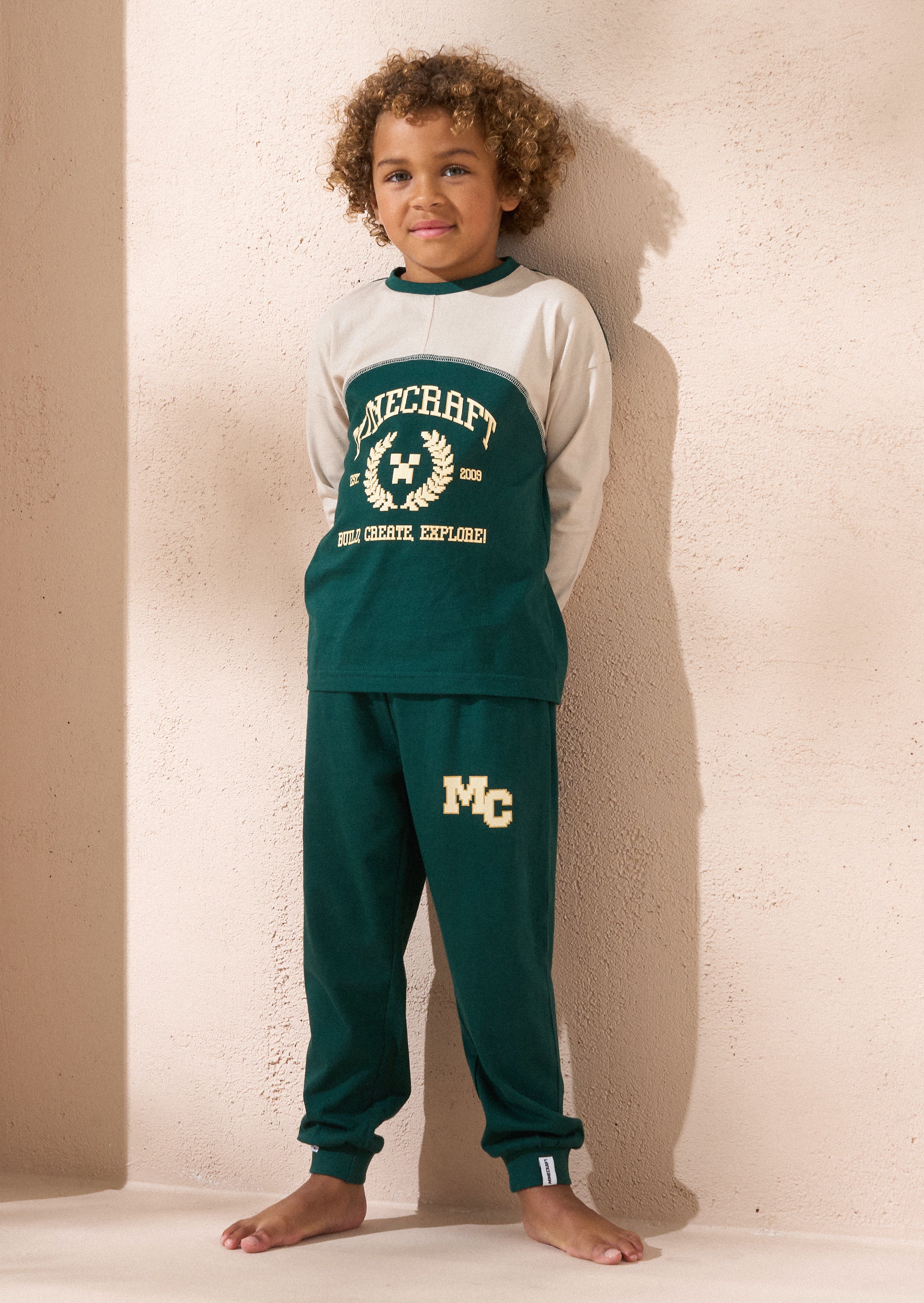 Minecraft grünes Varsity Block PJ Set