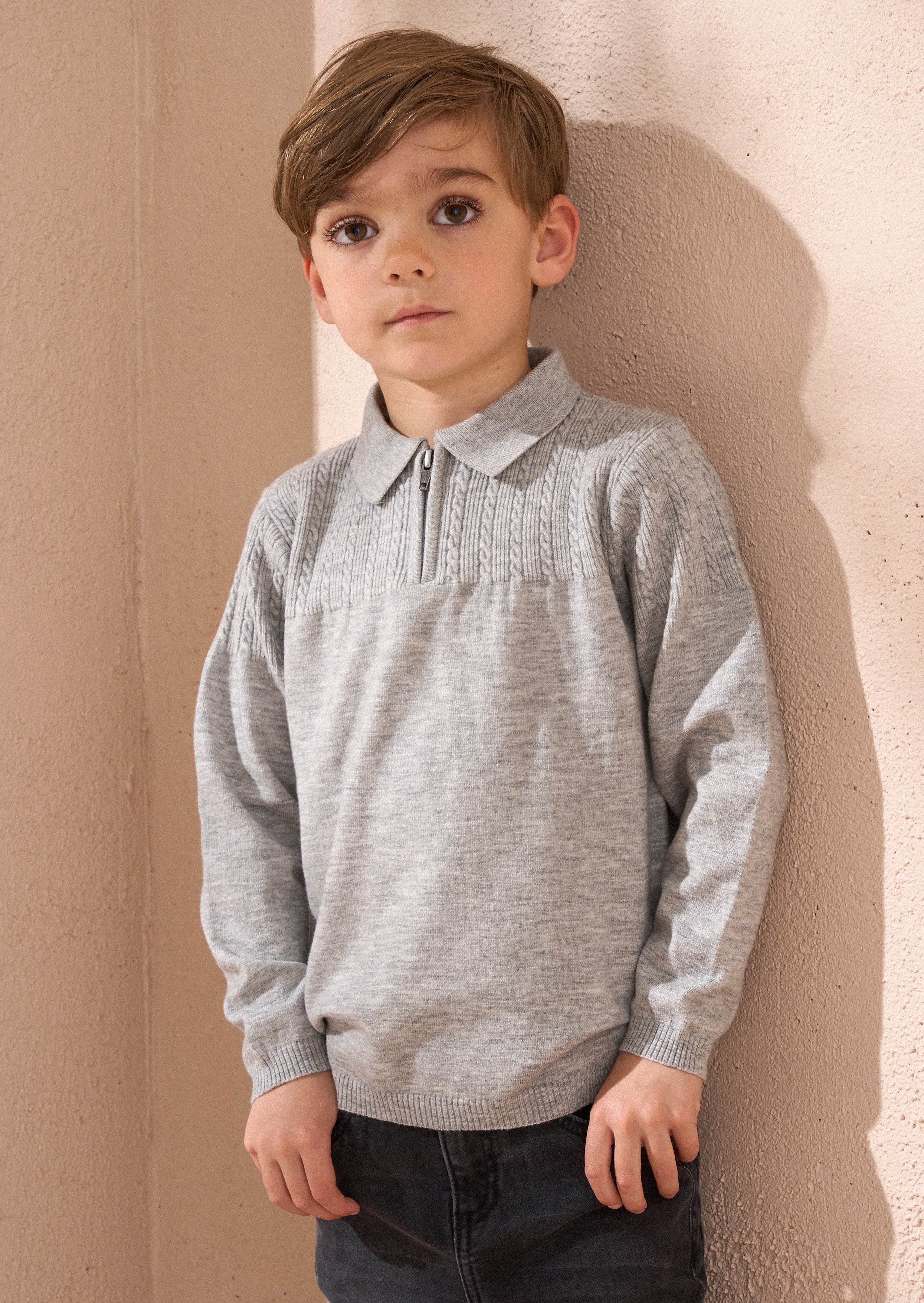 Caleb Grey Gestricktes Polo mit Reißverschluss