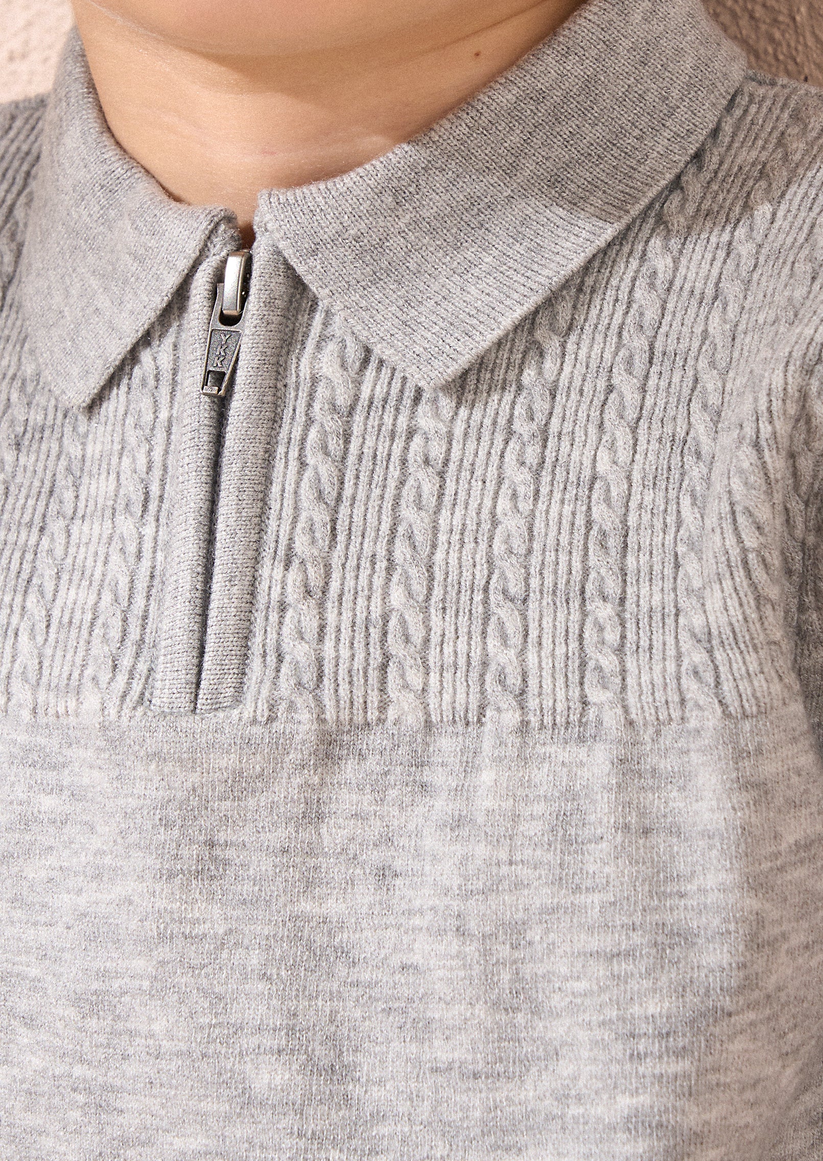 Caleb Grey Gestricktes Polo mit Reißverschluss