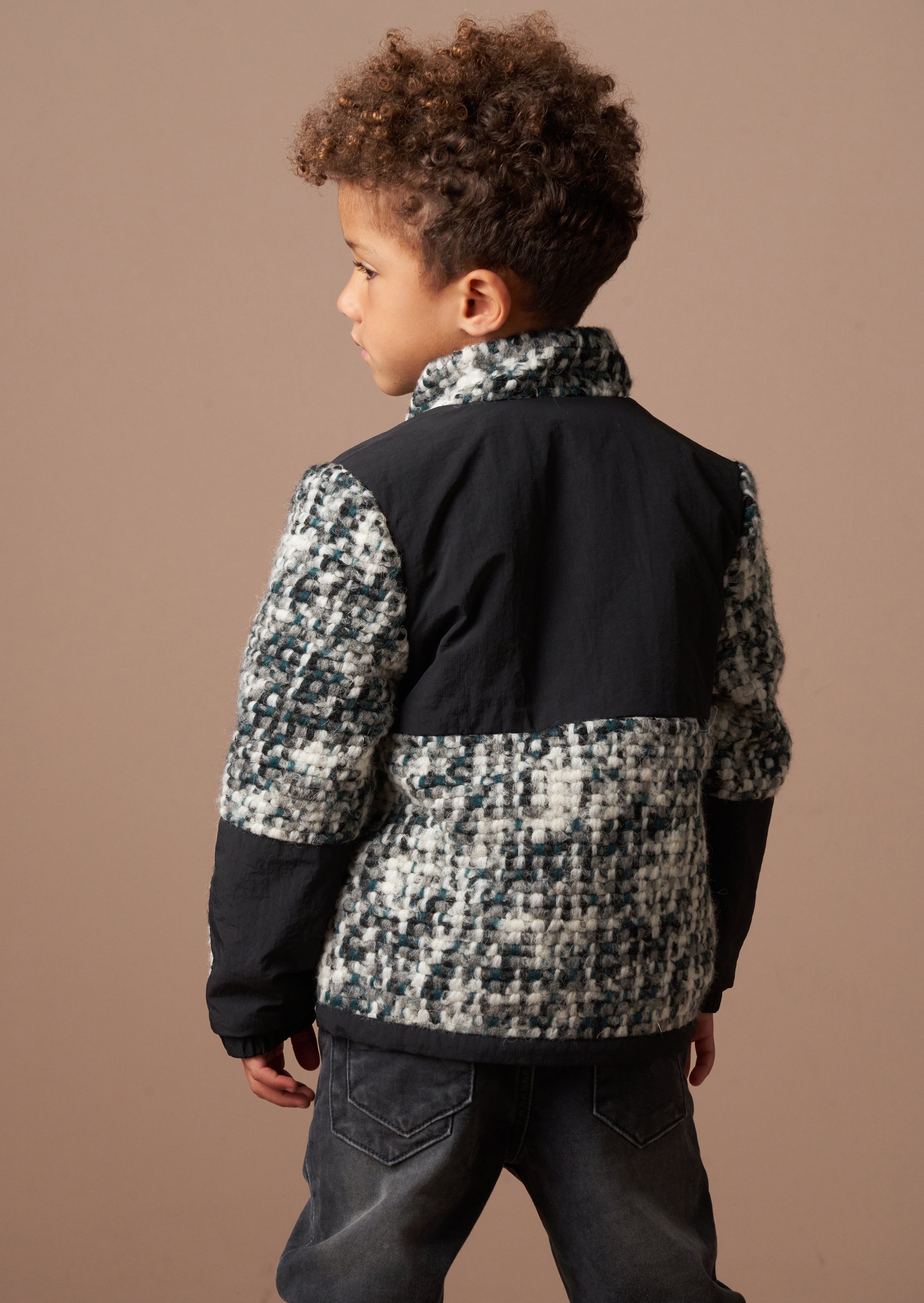 Michael Multi Bouclé Reißverschluss Durchgehende Jacke