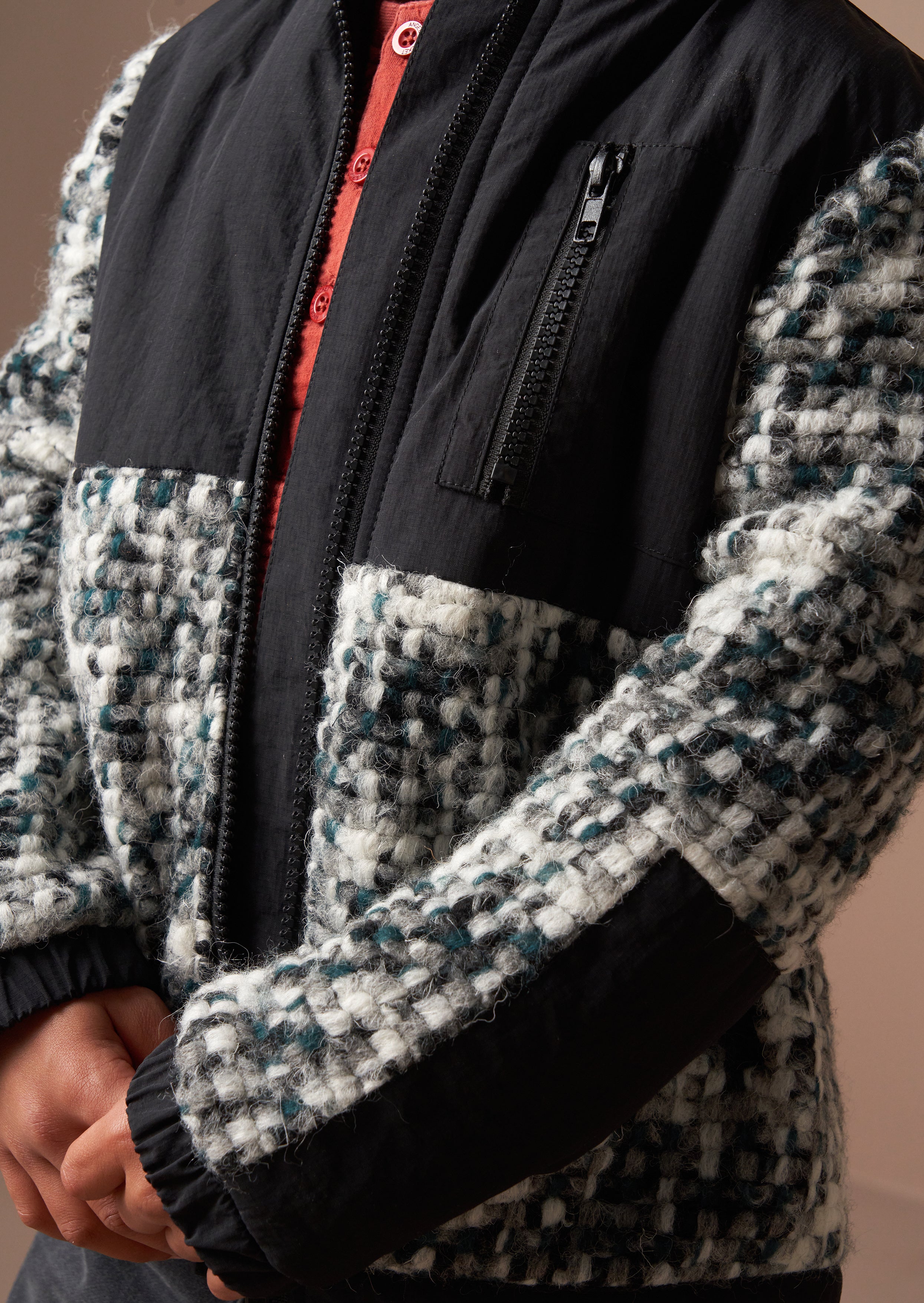 Michael Multi Bouclé Reißverschluss Durchgehende Jacke