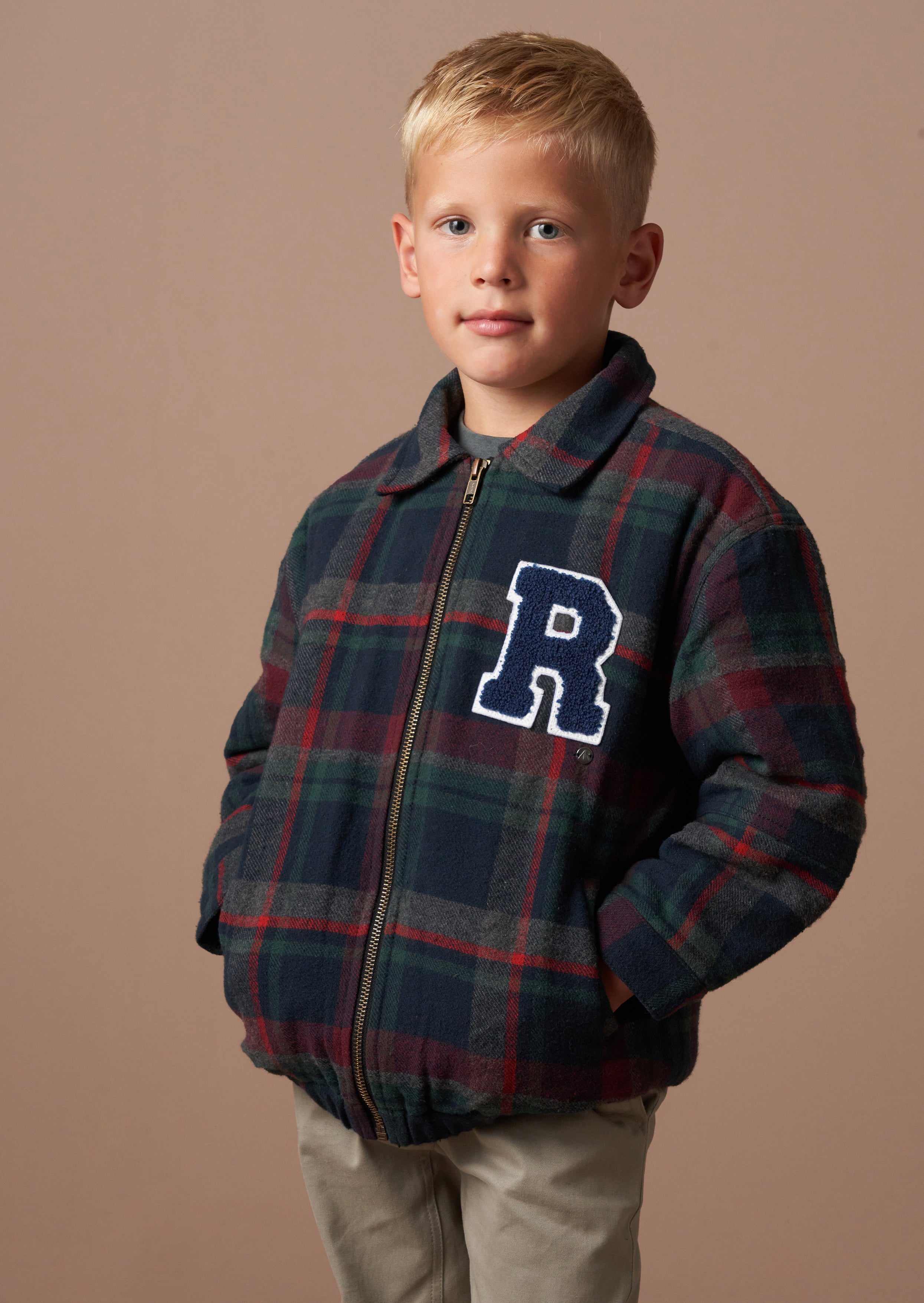 Chad Marineblau Kariert Collegiate Jacke