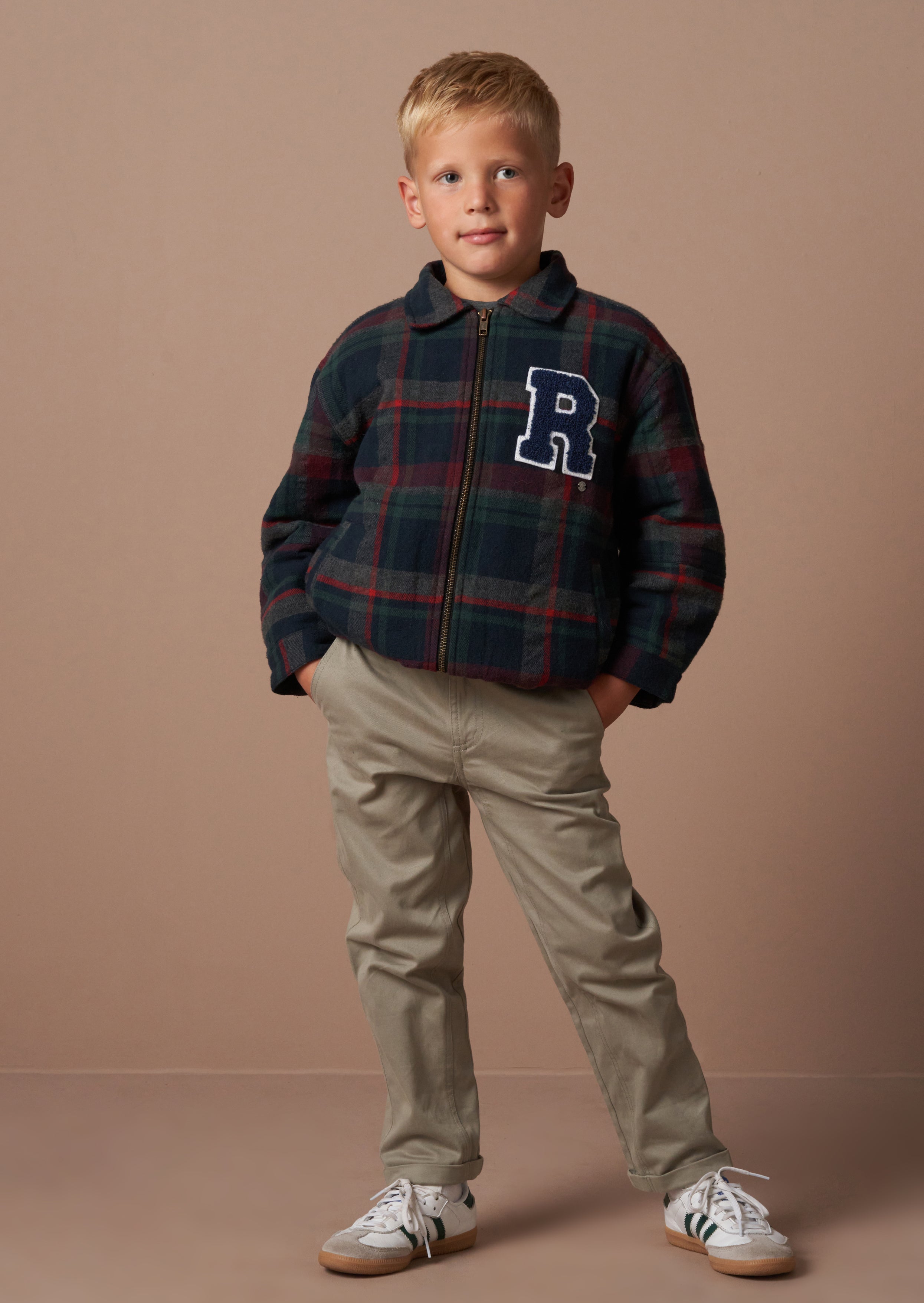 Chad Marineblau Kariert Collegiate Jacke