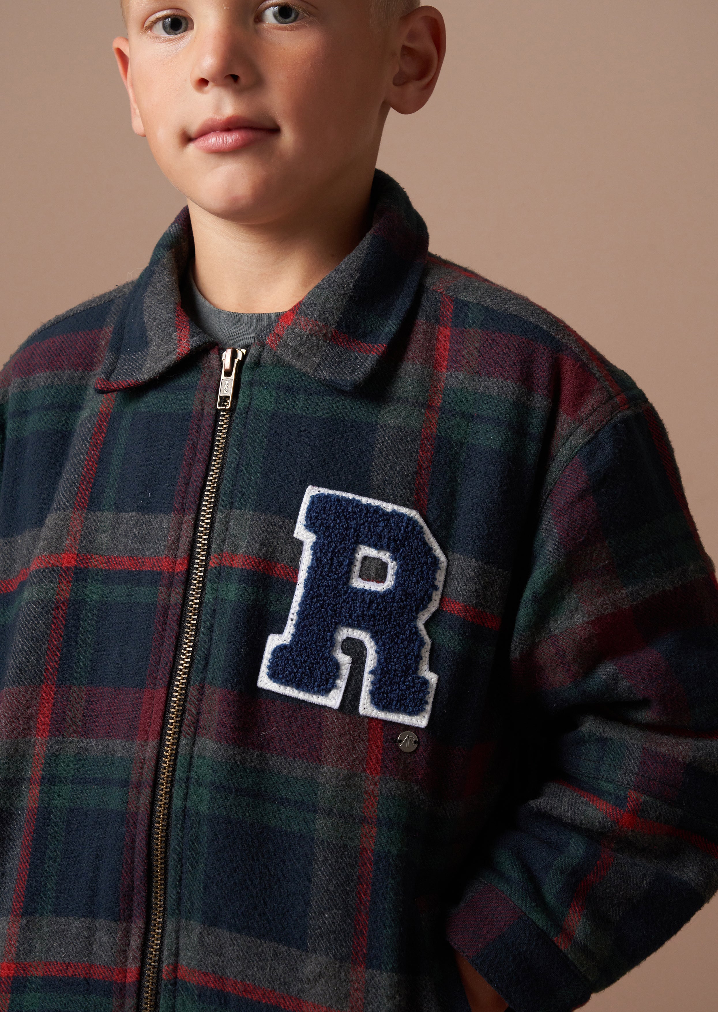 Chad Marineblau Kariert Collegiate Jacke