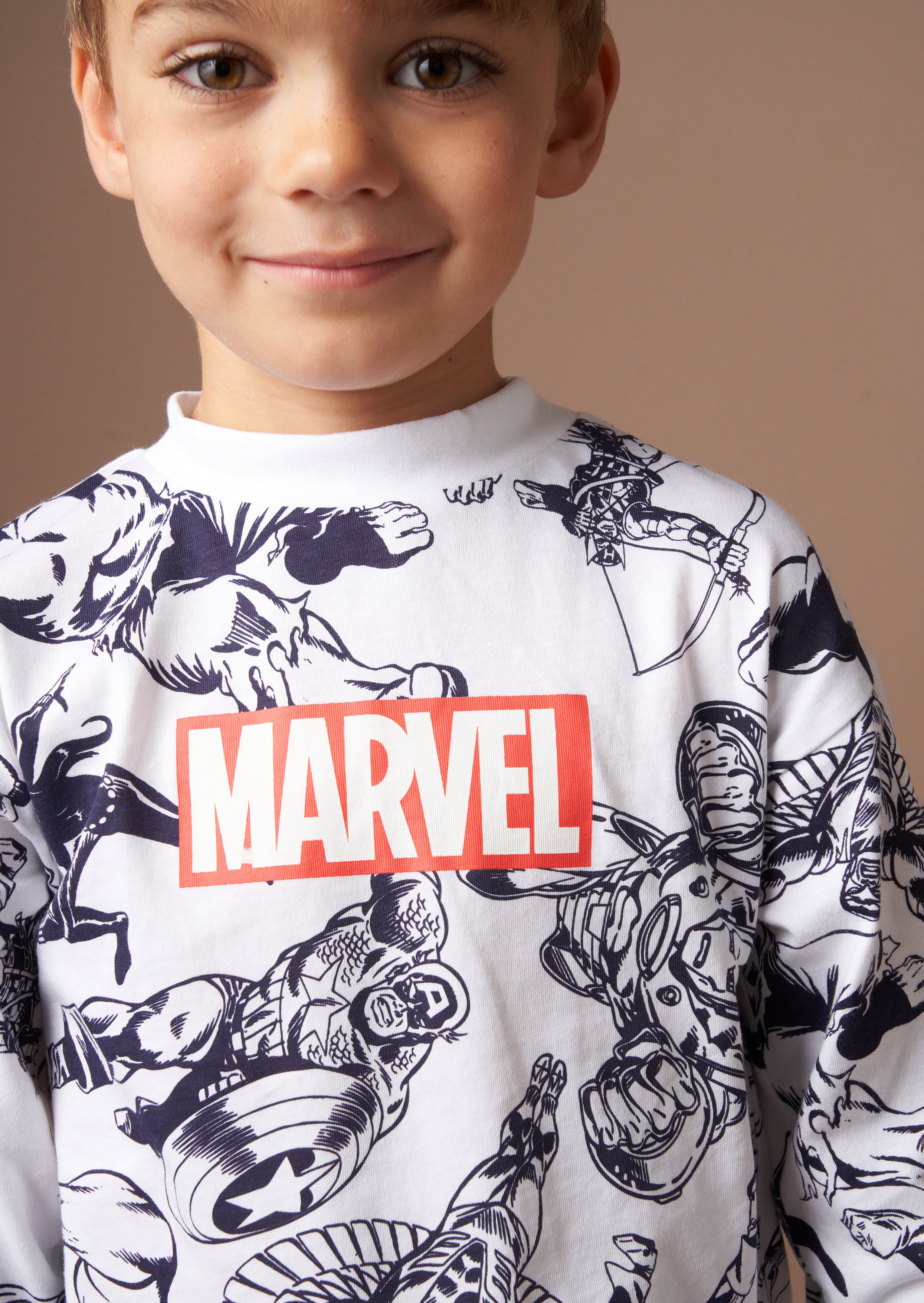 Szary zestaw piżam z dzianiny Marvel