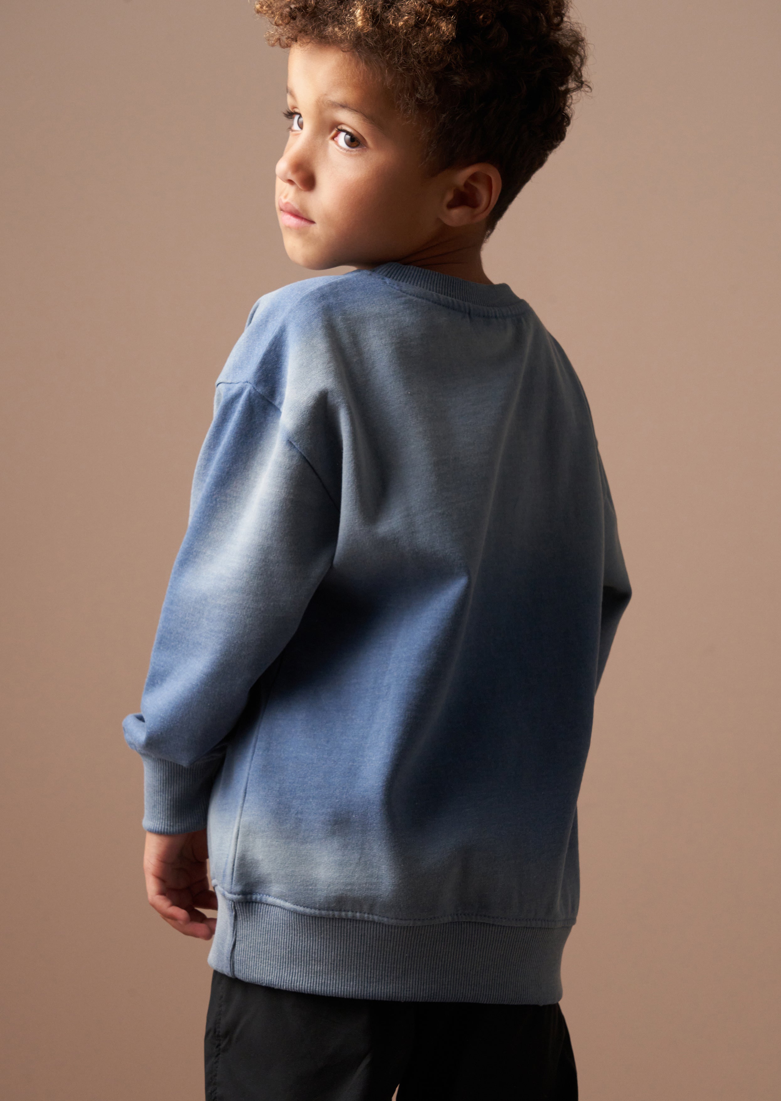 Minecraft Blau Gewaschener Grafik-Sweatshirt