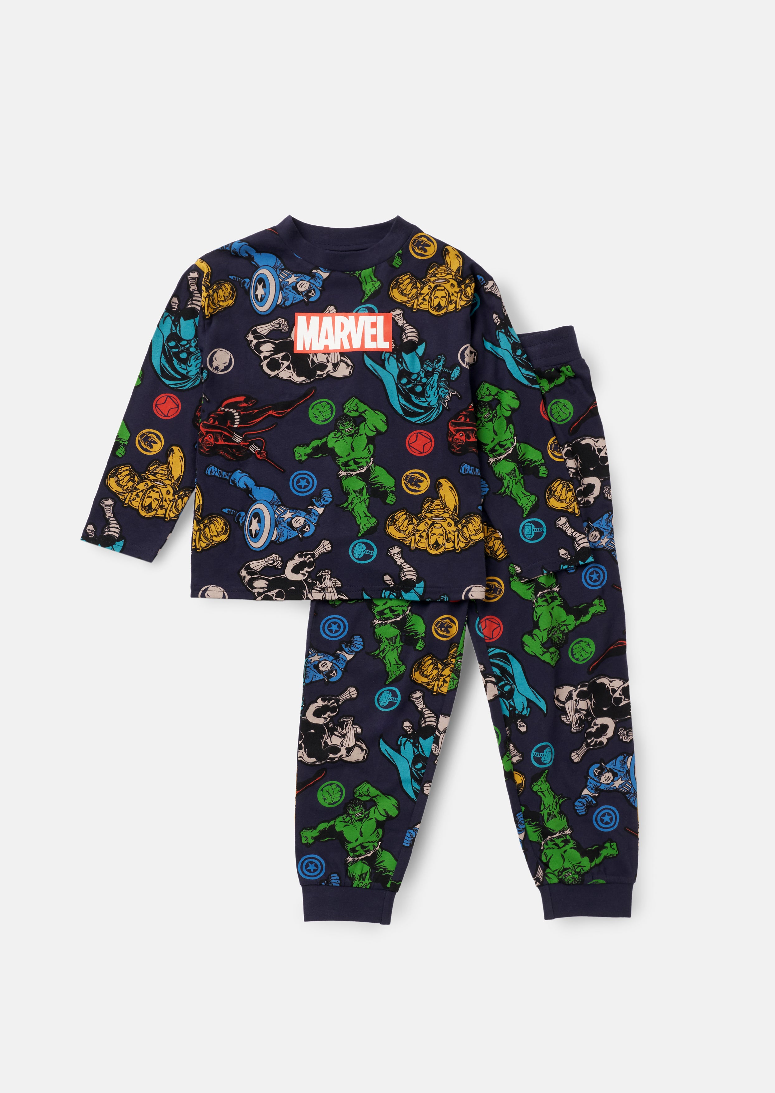 Marvel granatowa piżama z dżerseju
