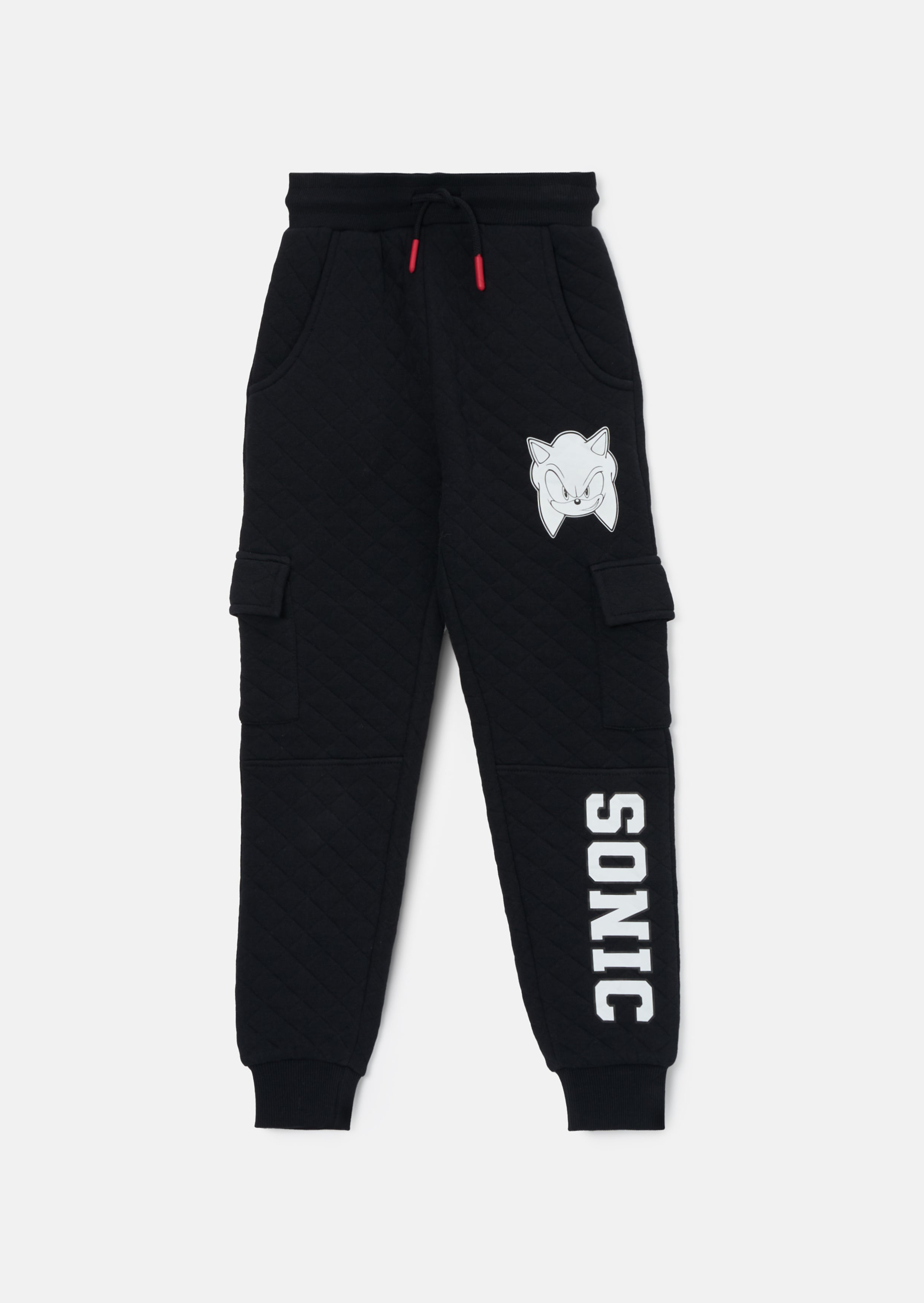 Sonic czarne teksturowane joggery cargo