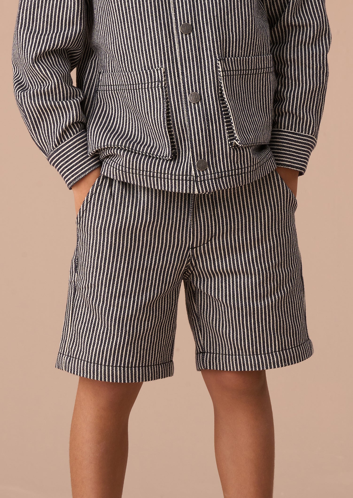 Marcus Navy Streifen Freizeit Shorts