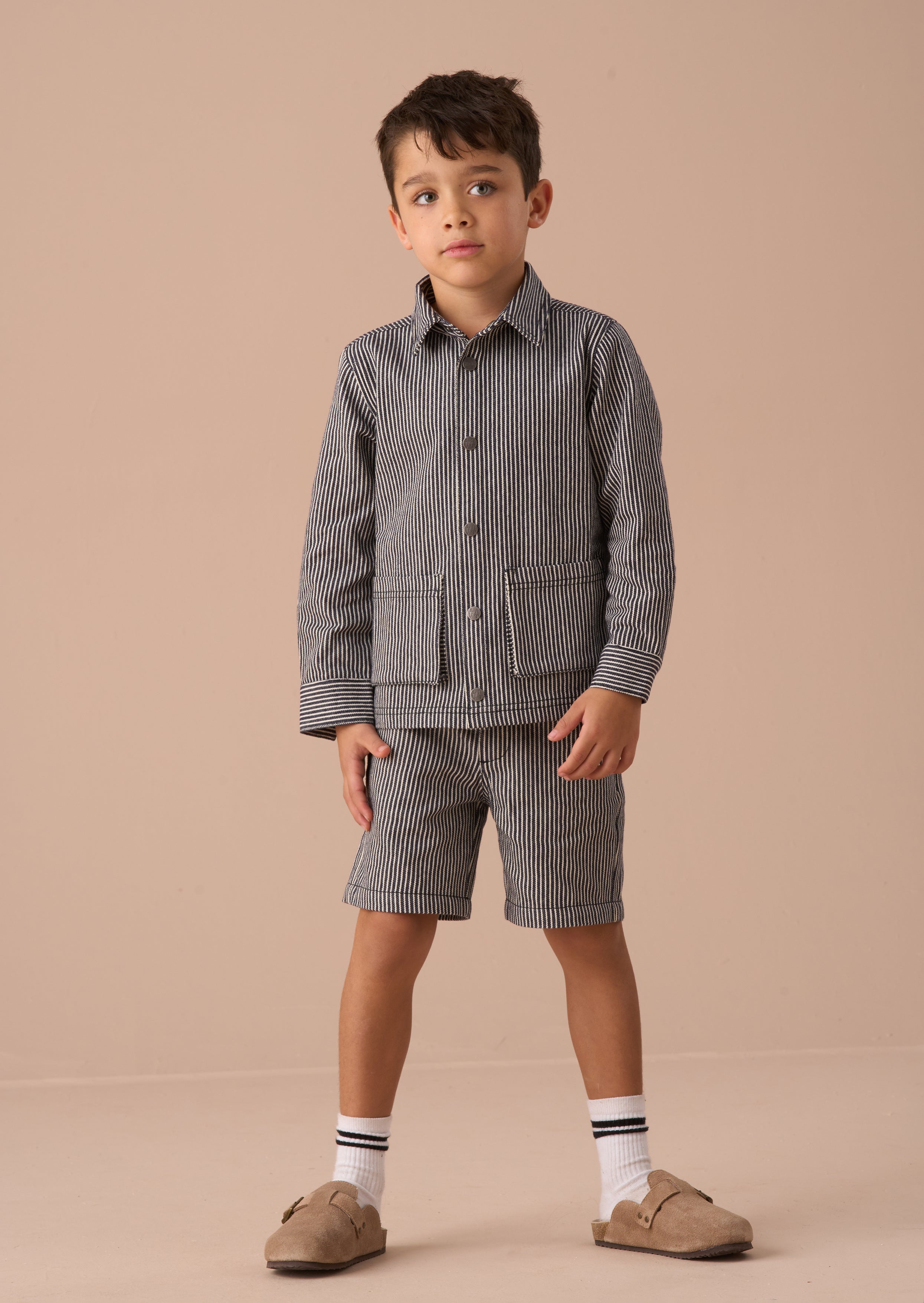 Marcus Navy Streifen Freizeit Shorts