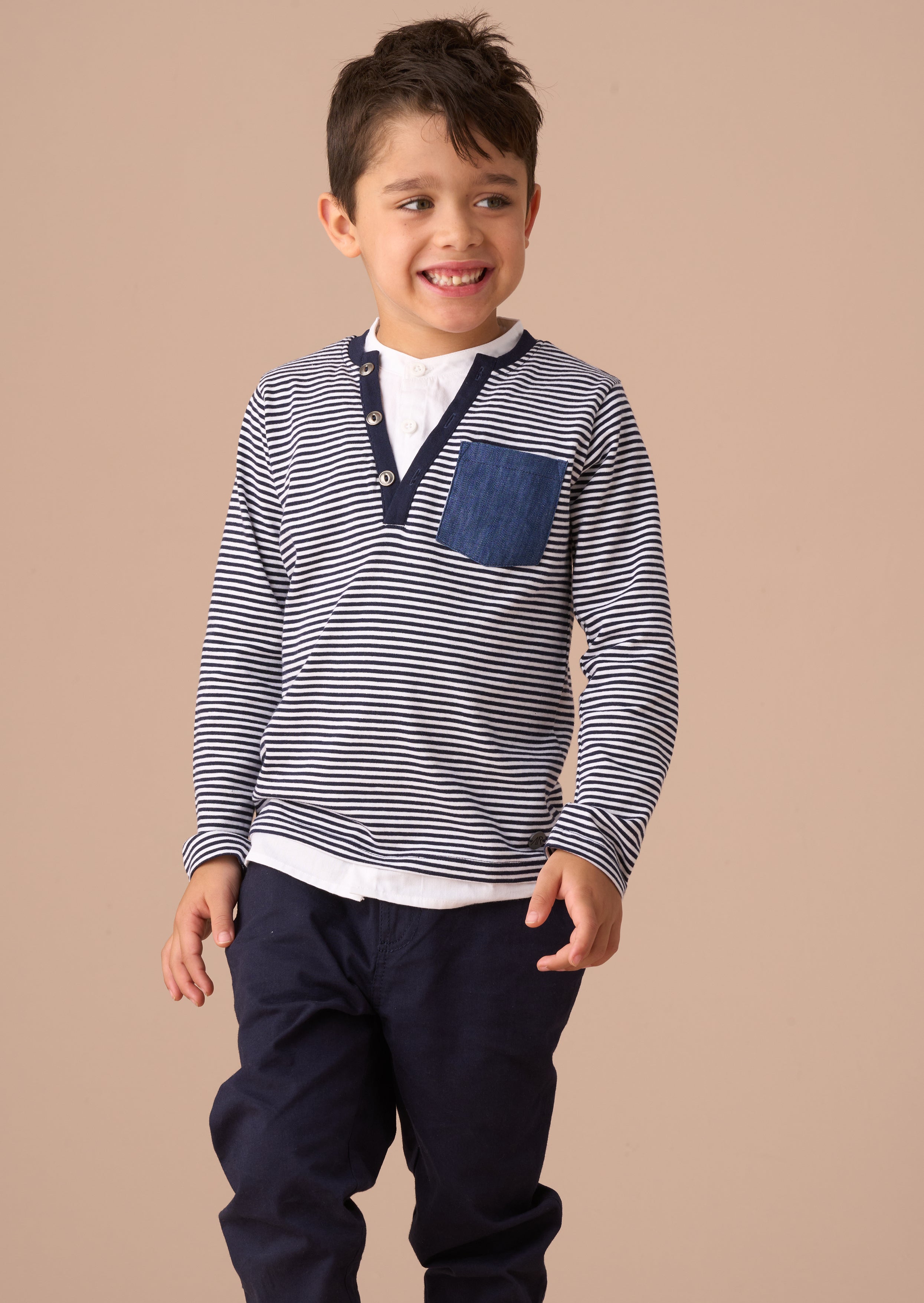 Tao Blue Smart Henley Mock Hemd