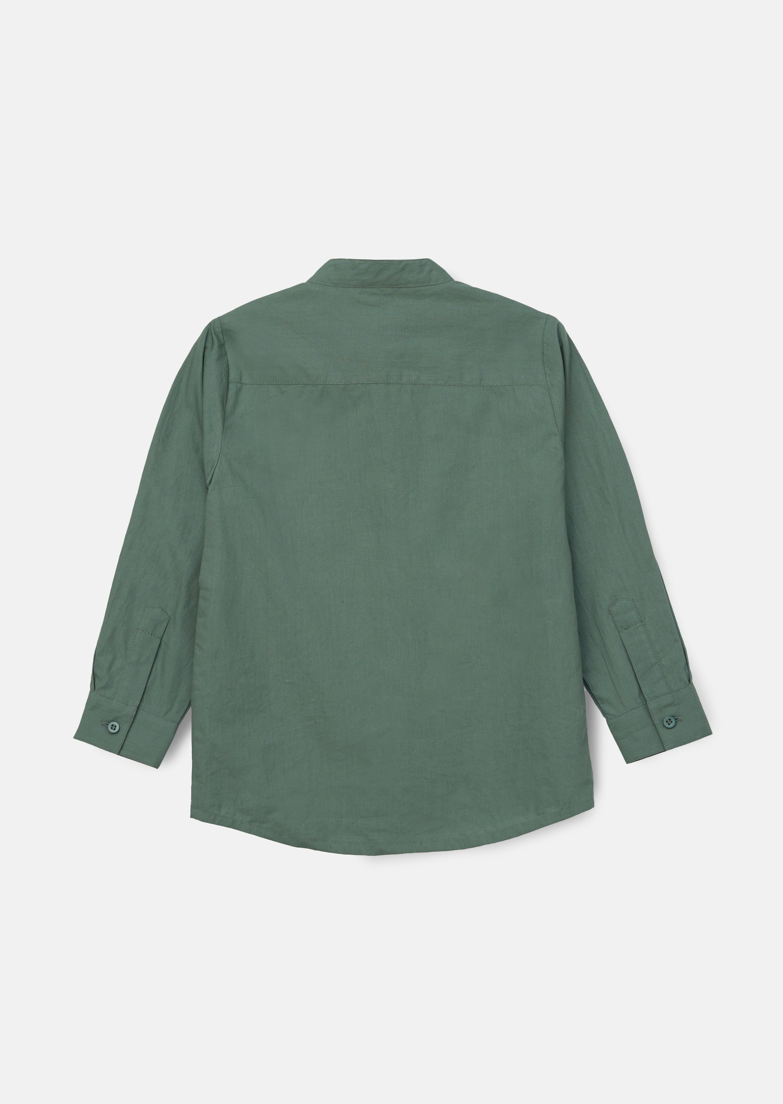 Chemise élégante Omar Green à col mandarin