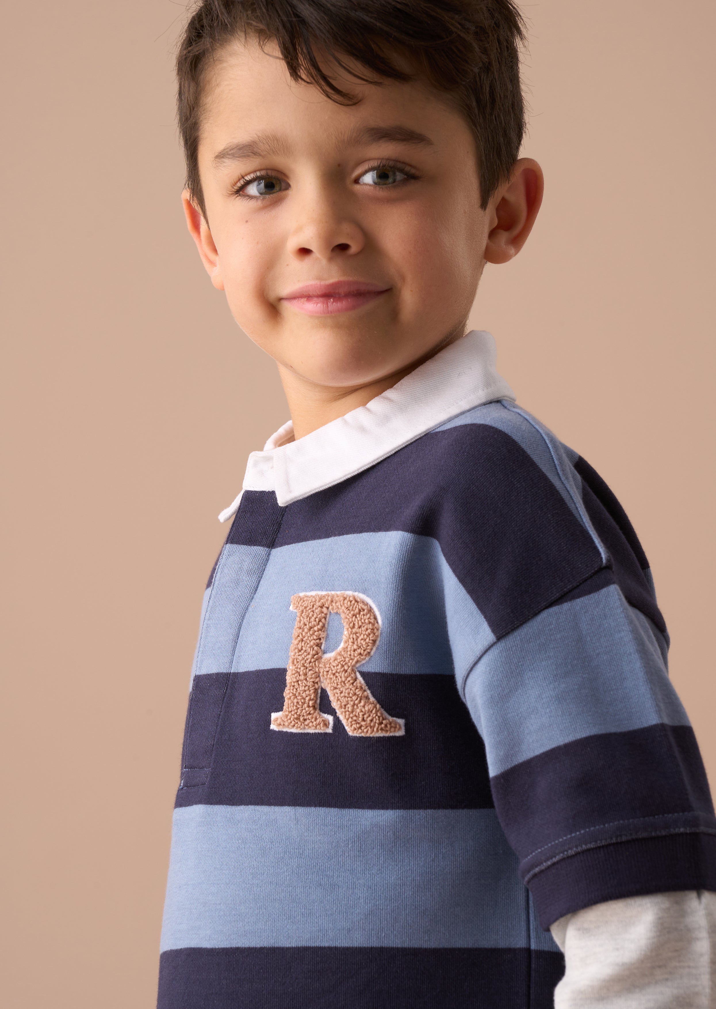 Zane Blue Marque Rayé Twofer Rugby