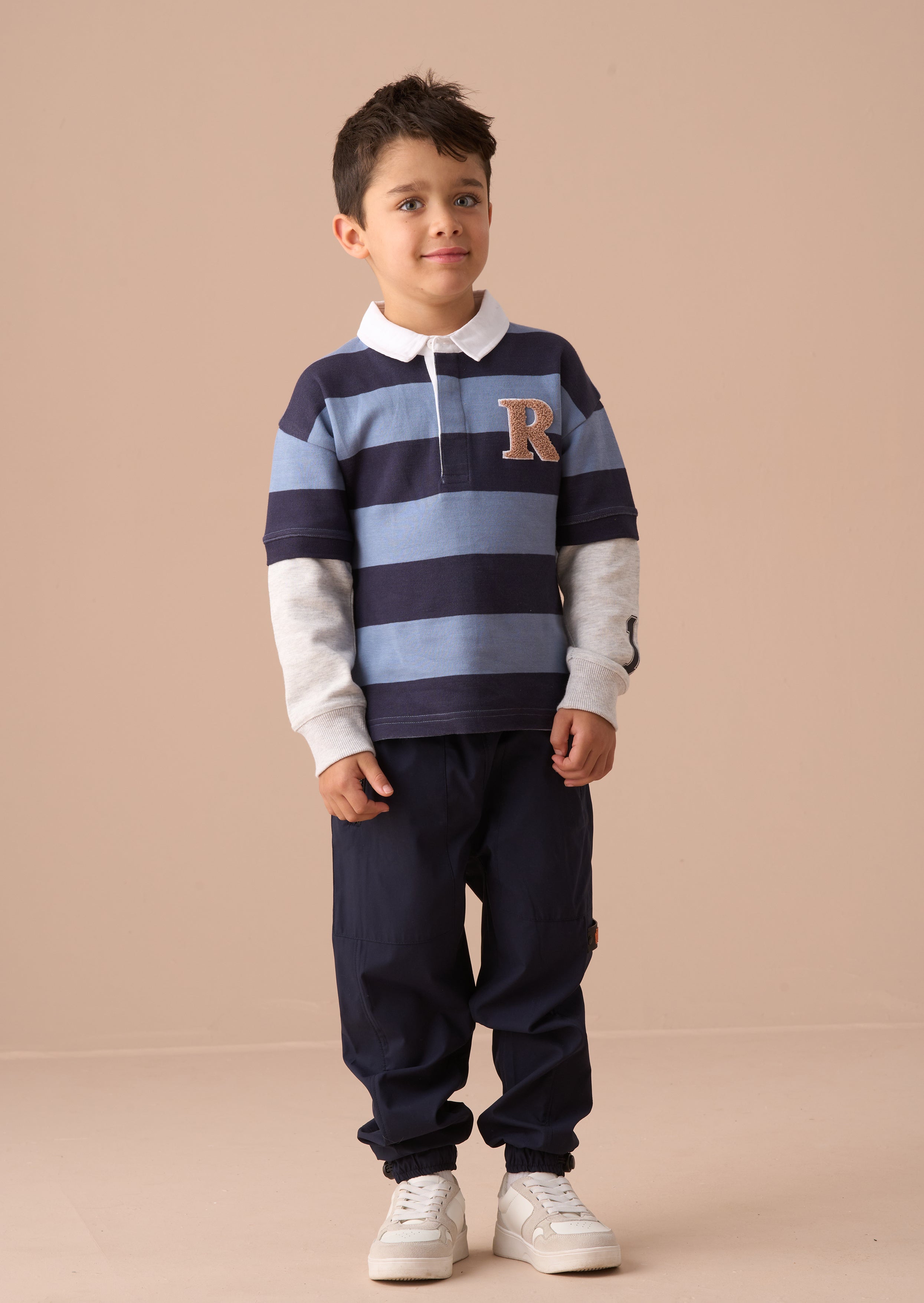 Zane Blue Marque Rayé Twofer Rugby