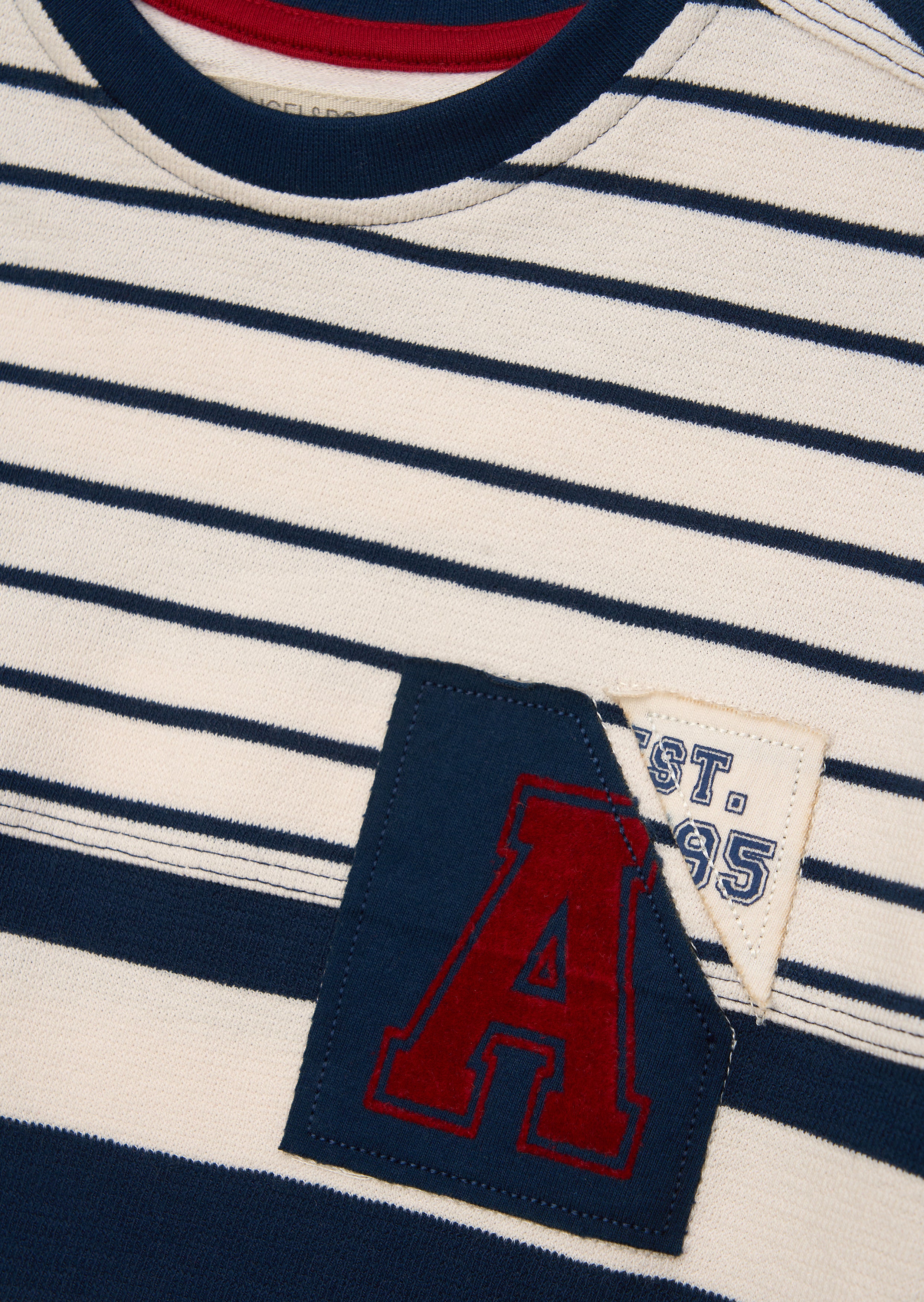 تي شيرت بلو ليو textured stripe block