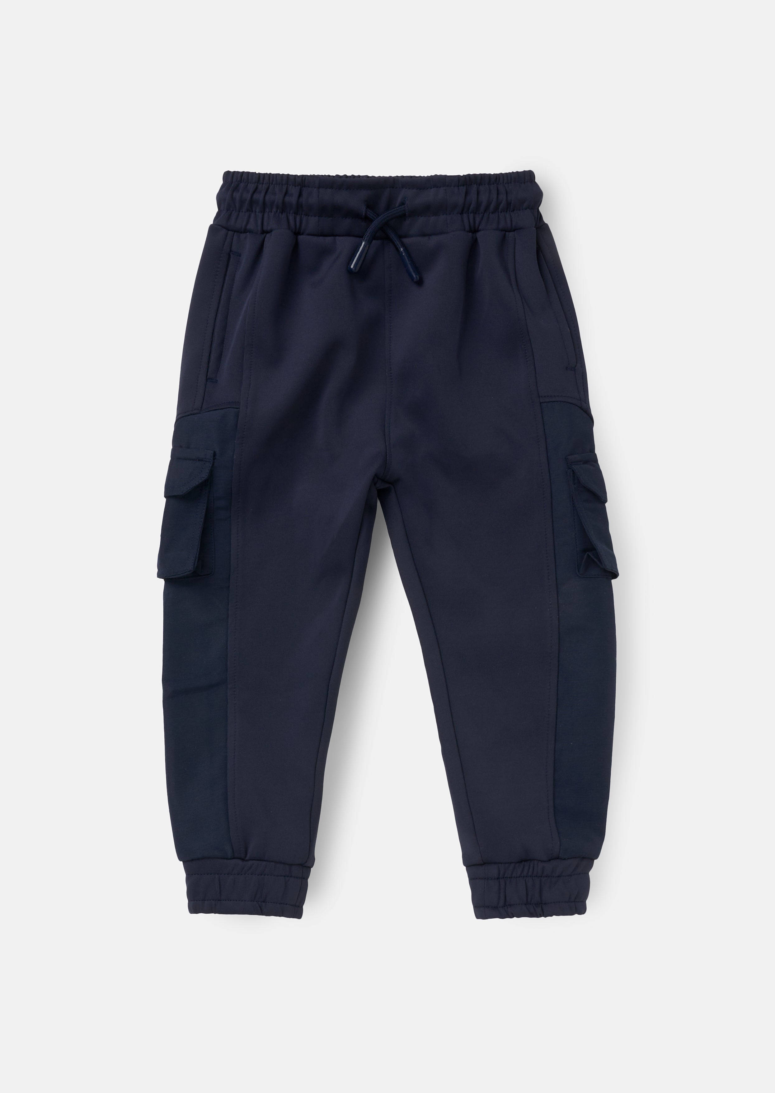 Pantalones Jogger de Tela Mixta con Paneles en Azul Marino Frank