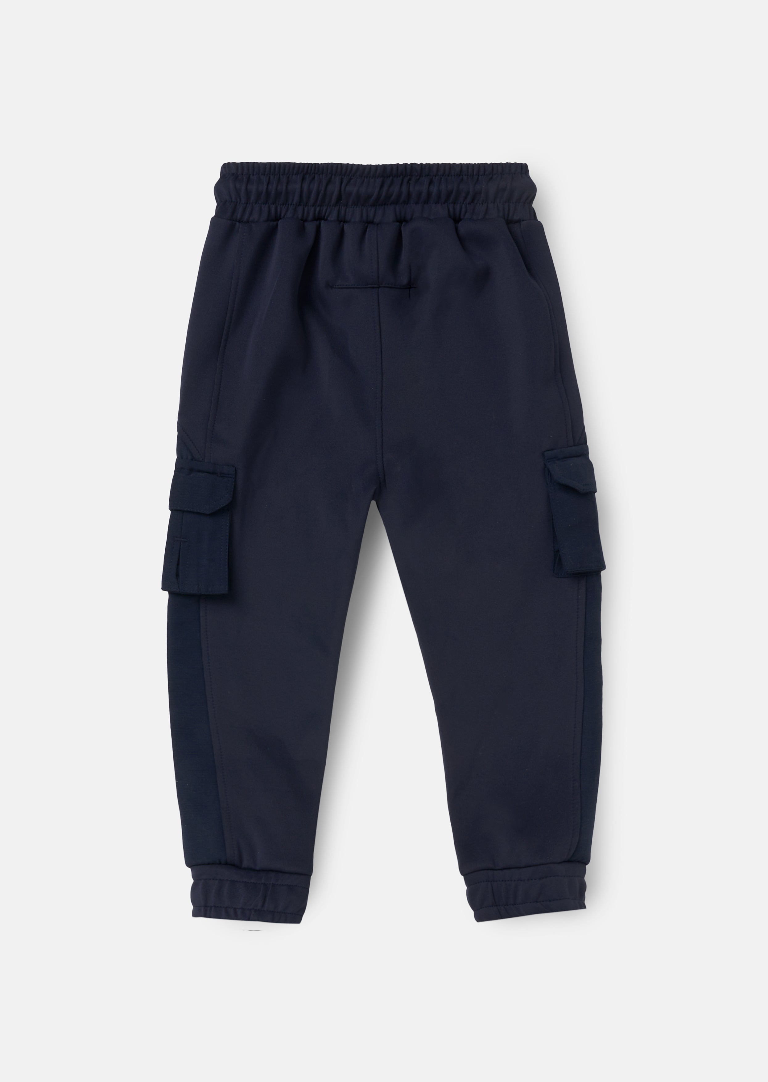 Pantalones Jogger de Tela Mixta con Paneles en Azul Marino Frank