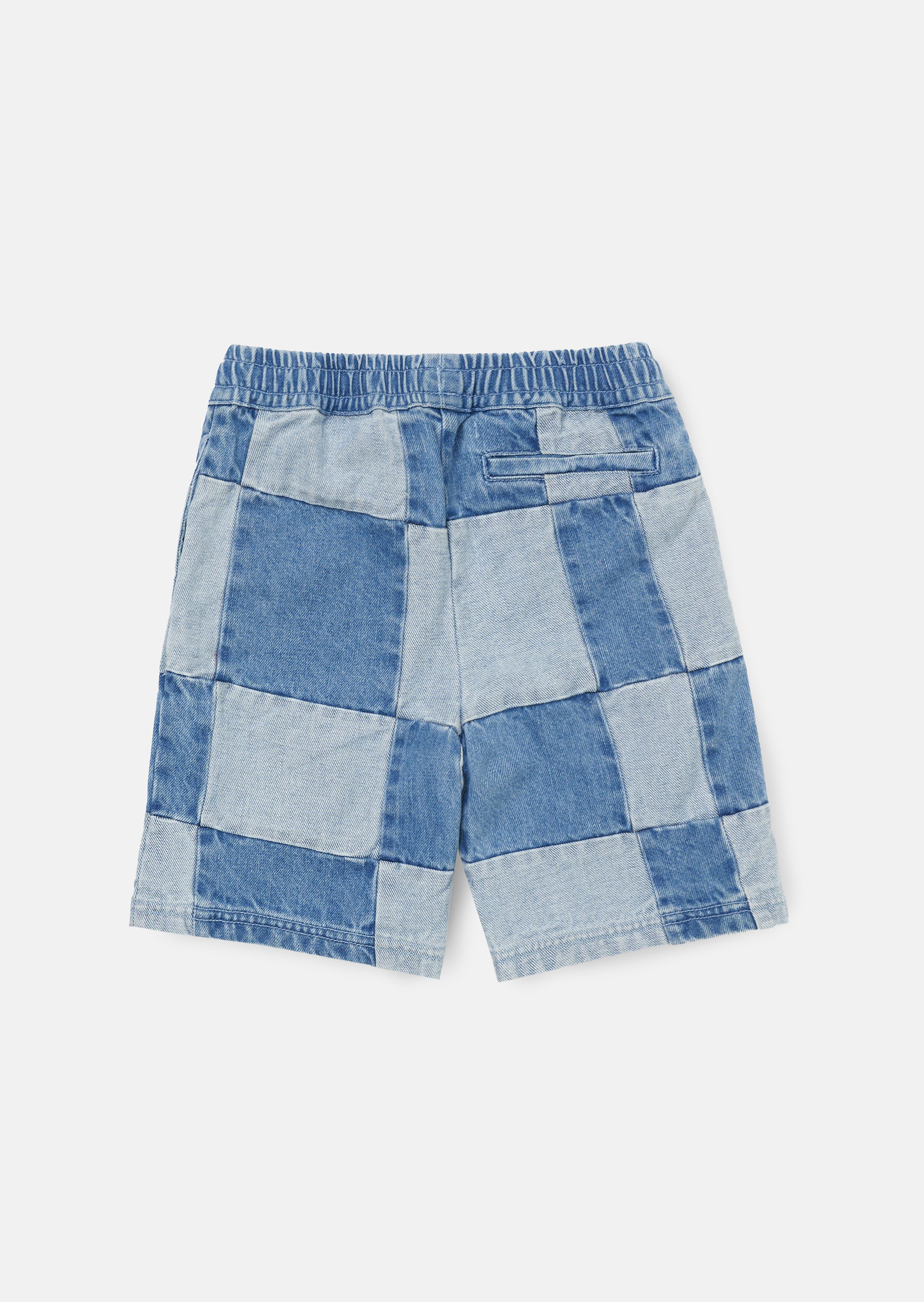Neil Blaue Patchwork-Shorts