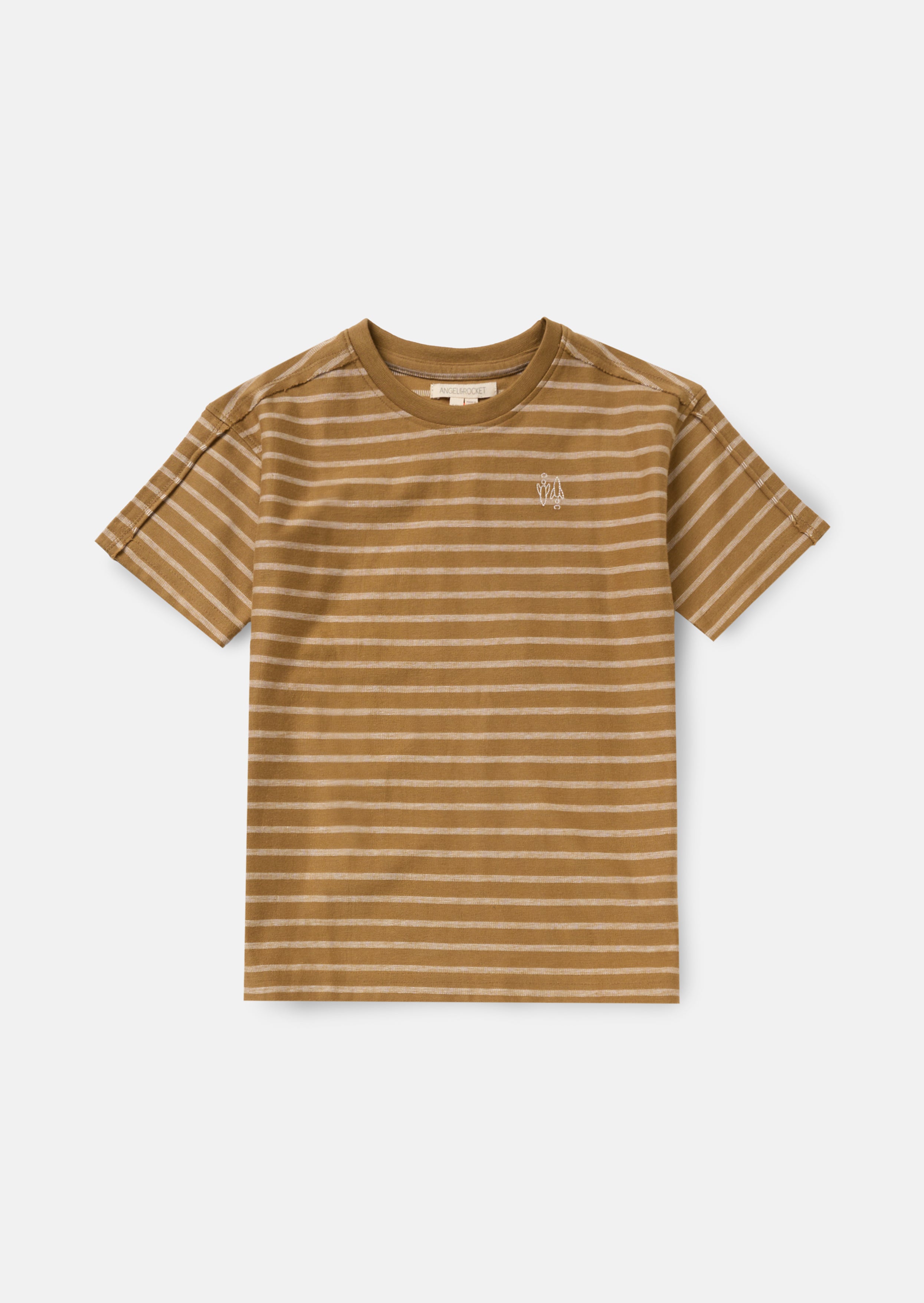 Aschbraunes strukturiertes T-Shirt