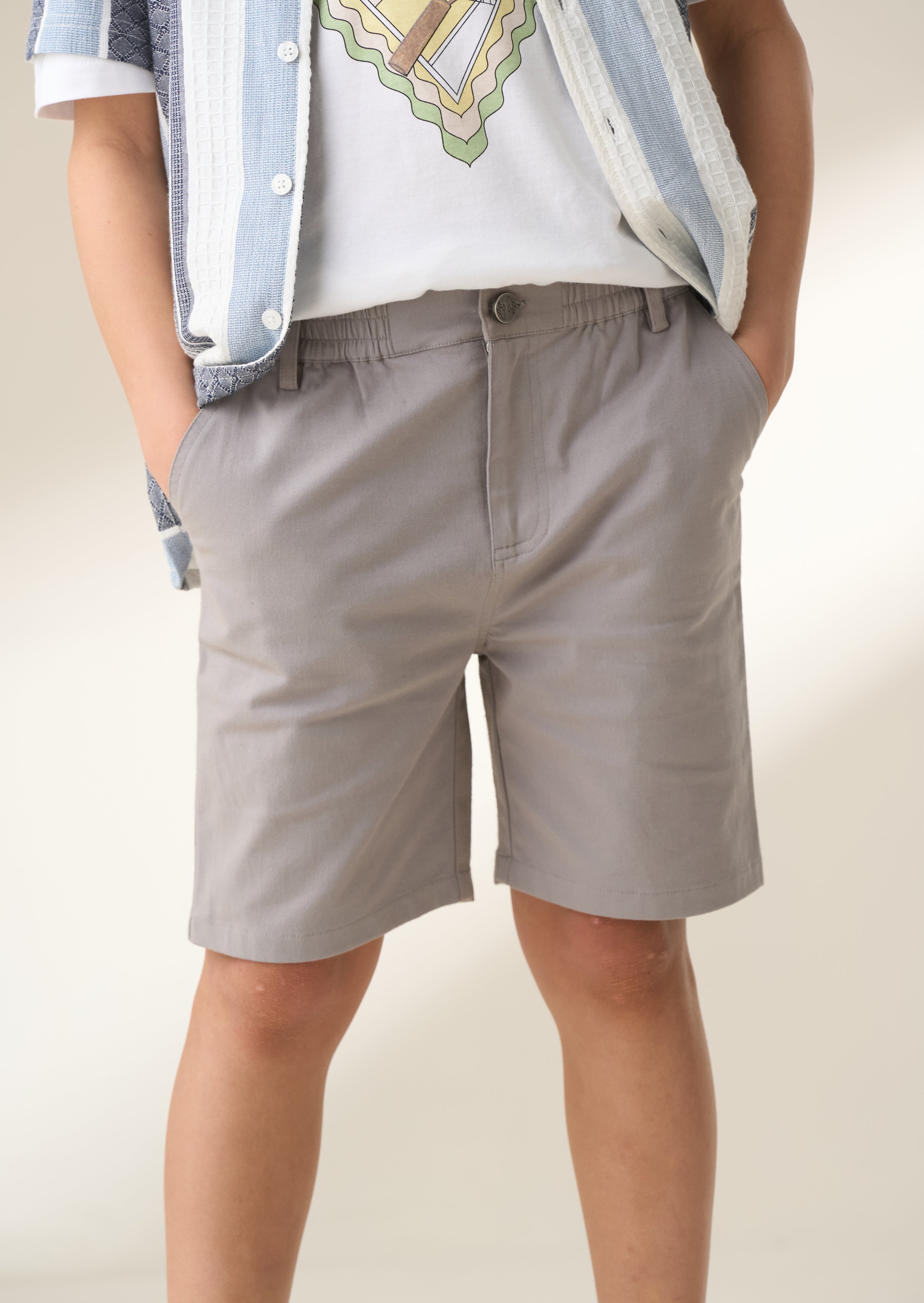 Short chino tissé gris Dylan
