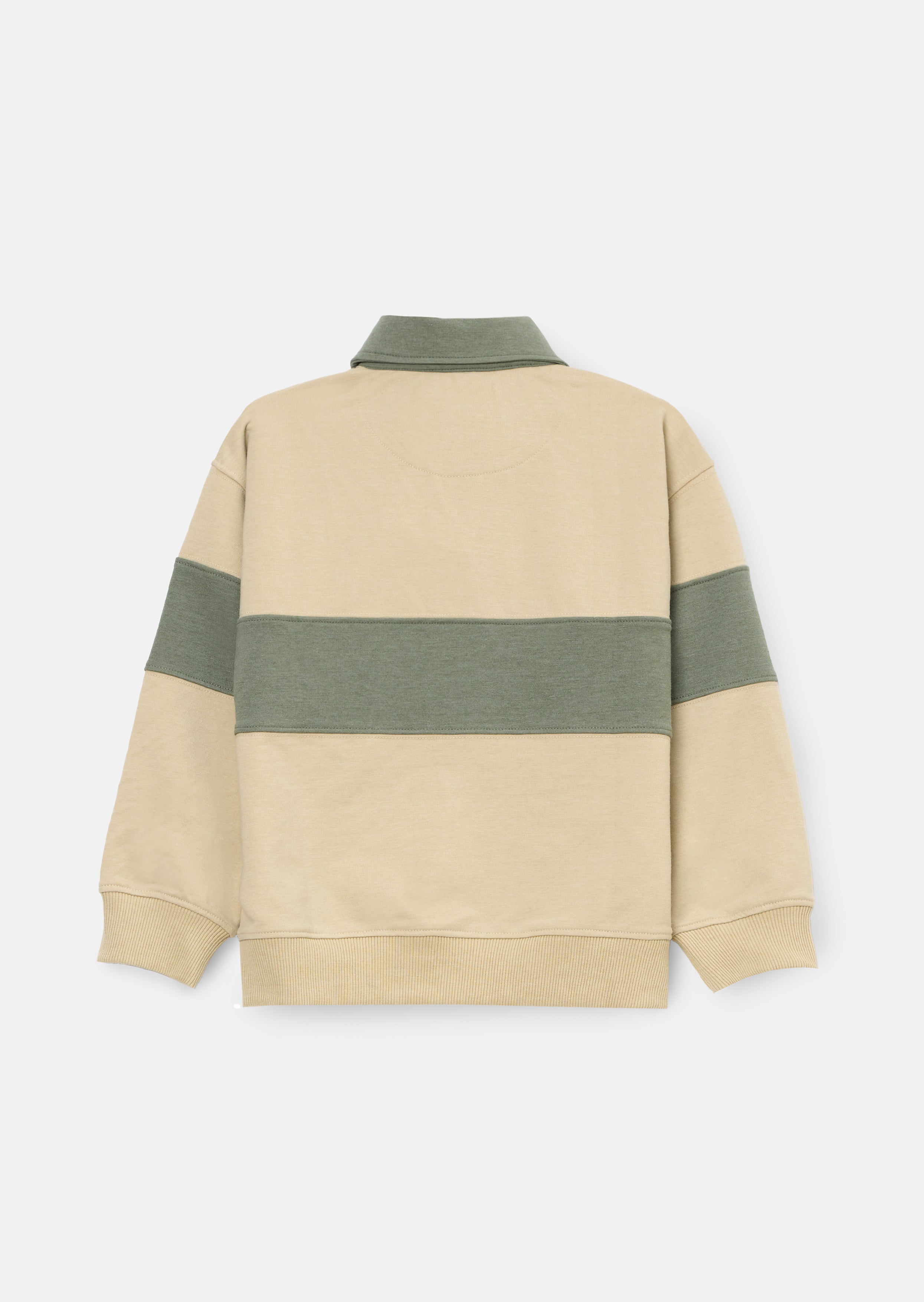 Sweat-shirt Issac à col bouton avec bloc de couleur