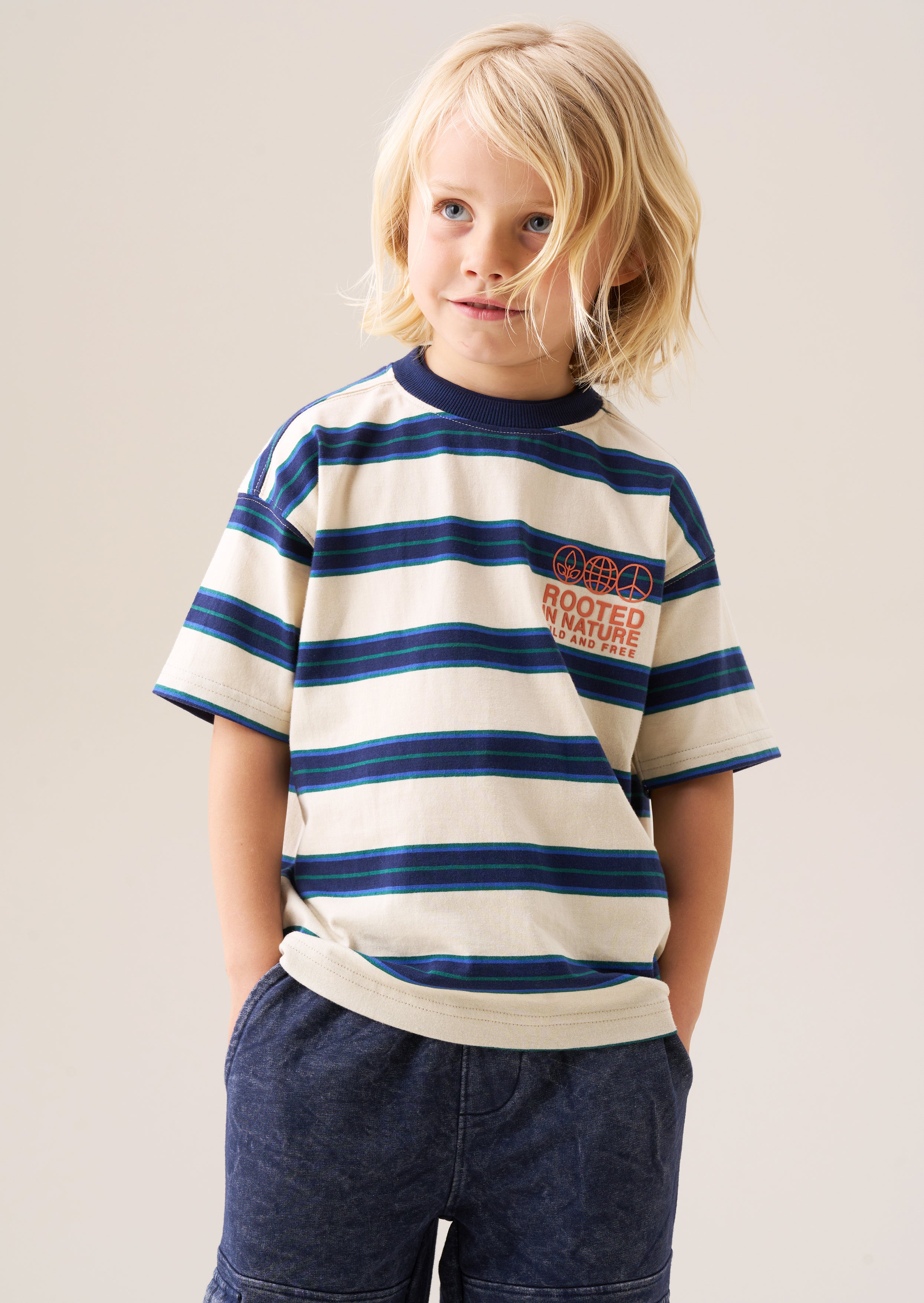 T-shirt rayé teint-teint Jayden