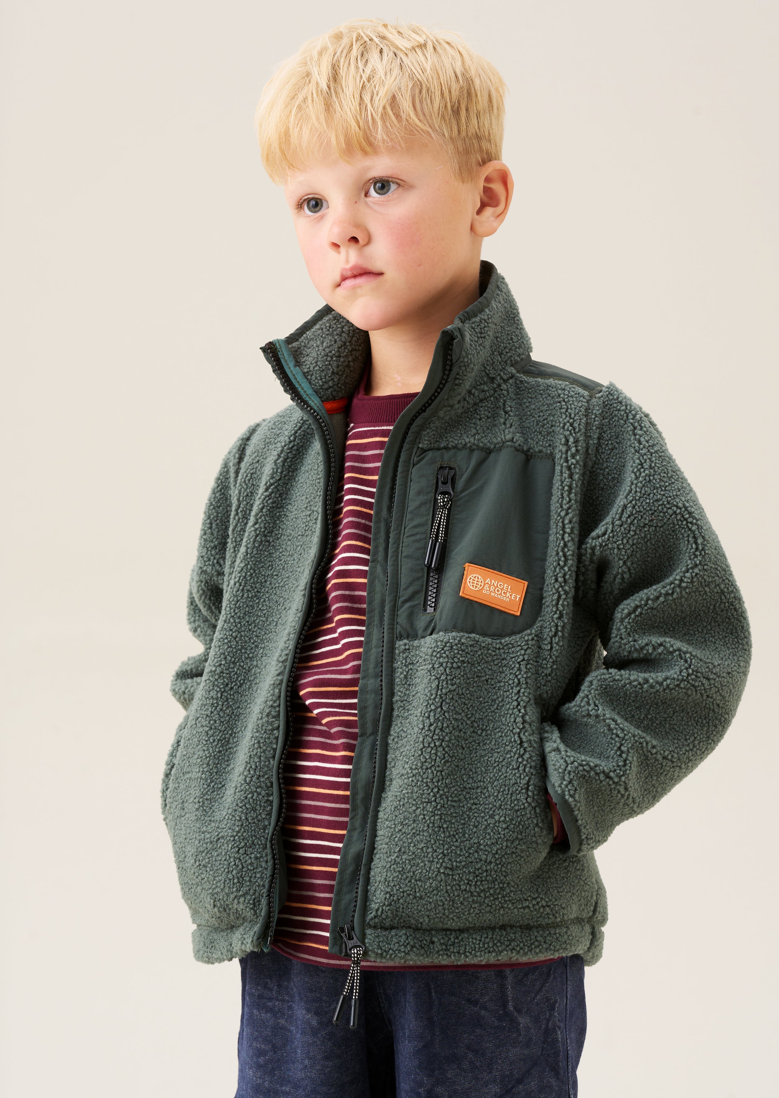 Aaron Zip a través de forro polar Sherpa