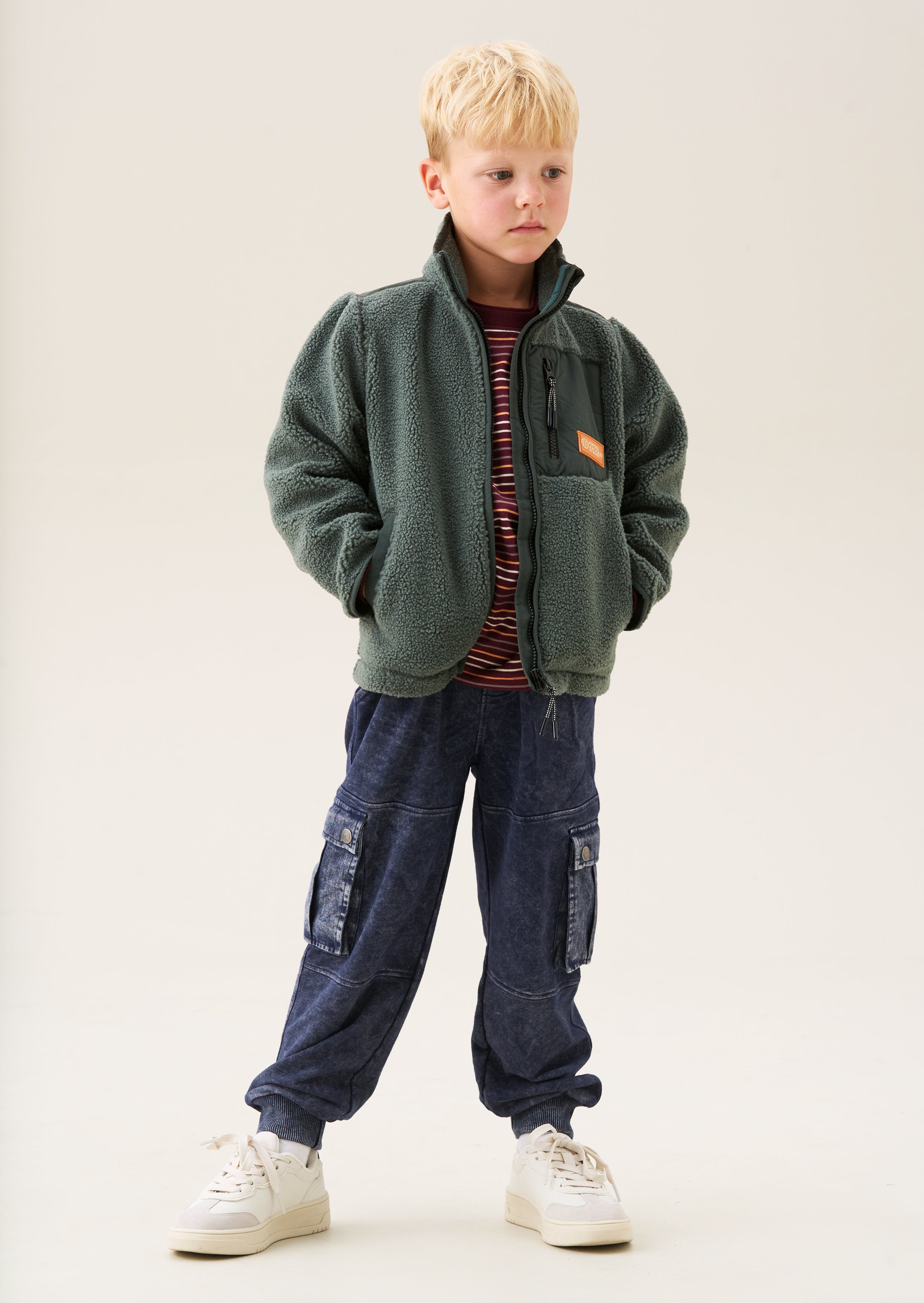 Aaron Zip a través de forro polar Sherpa