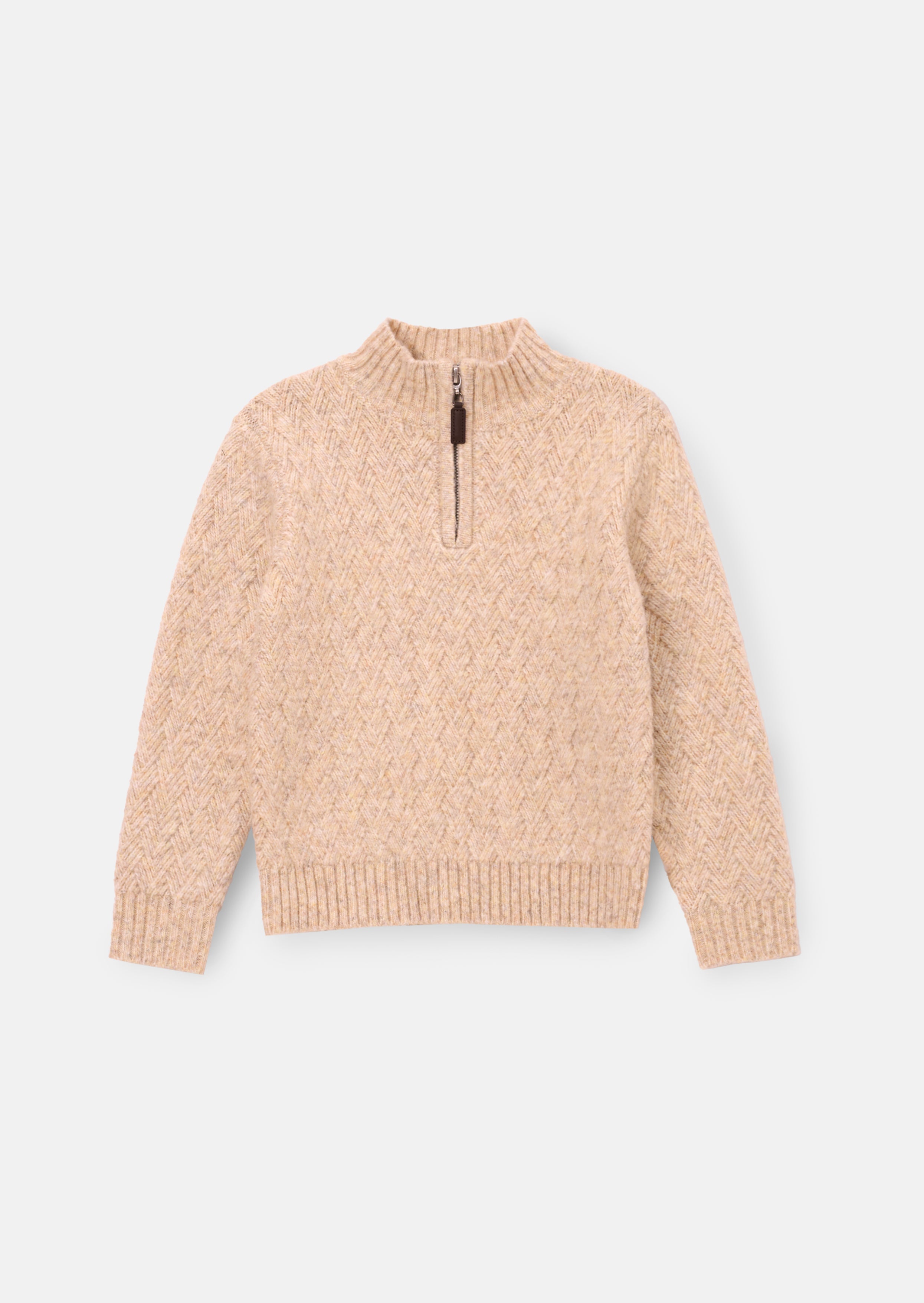 Pull à col zippé en maille torsadée Connor