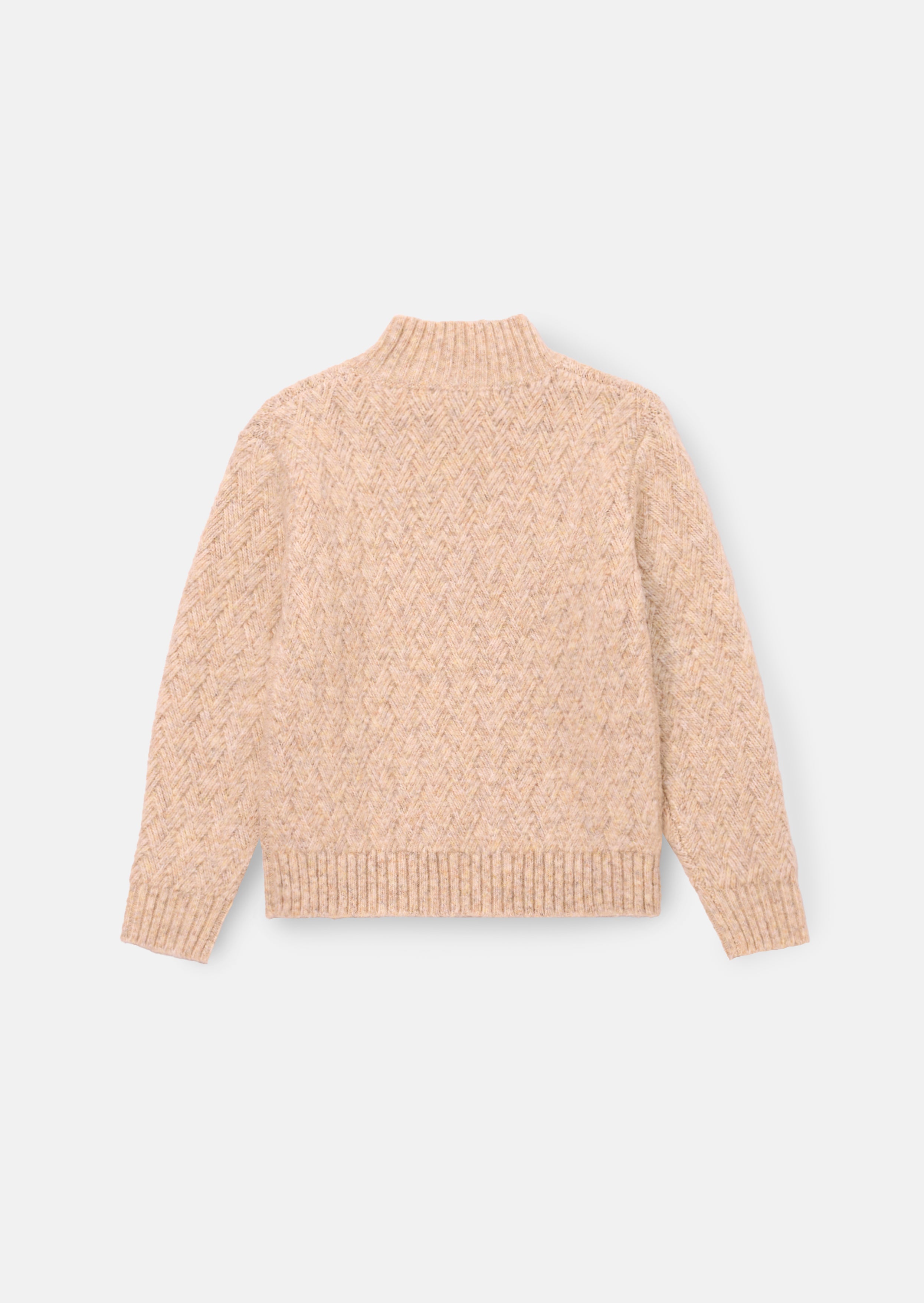 Pull à col zippé en maille torsadée Connor
