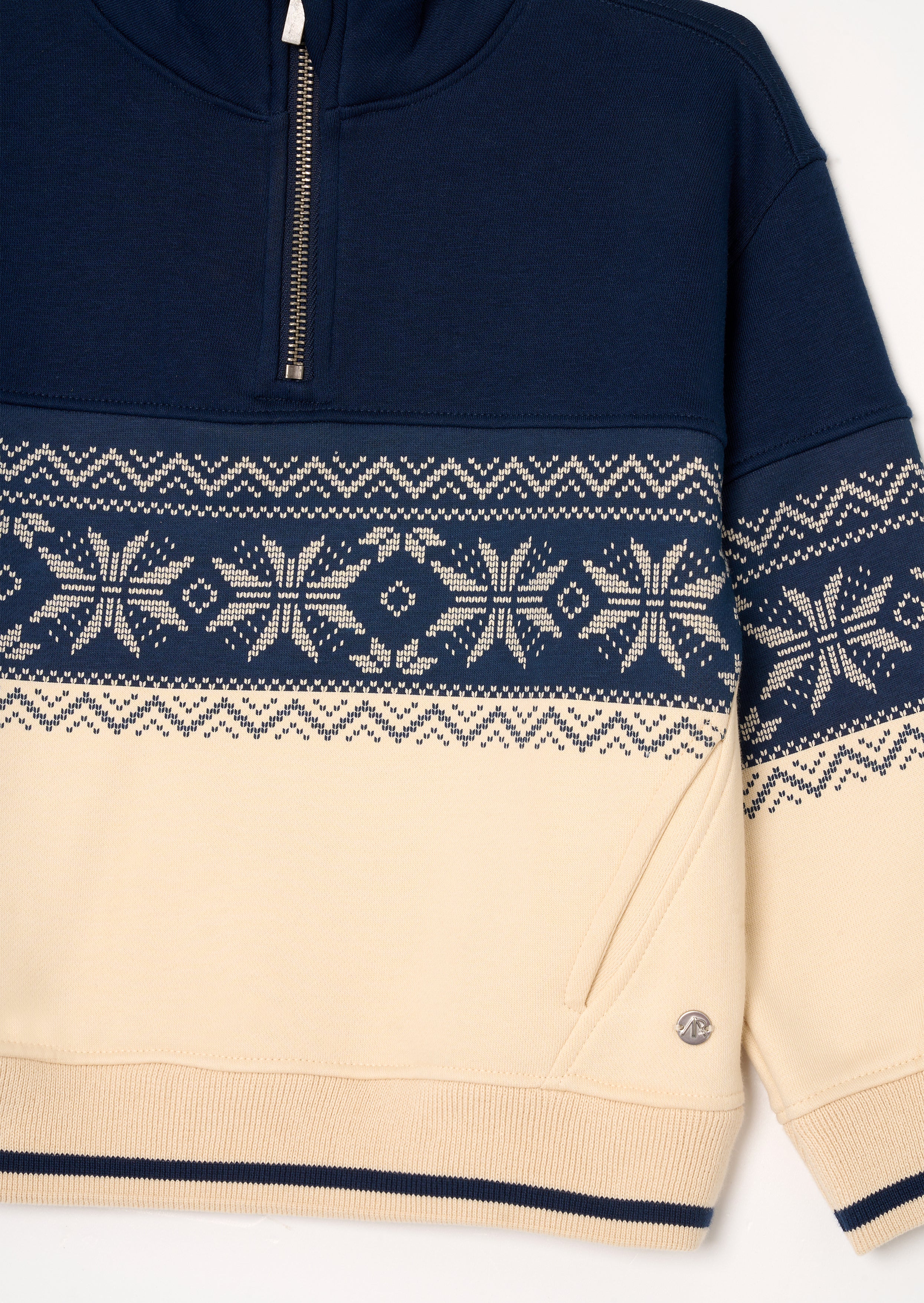 Bluza Ayden z zamkiem przy szyi i wzorem Fair Isle