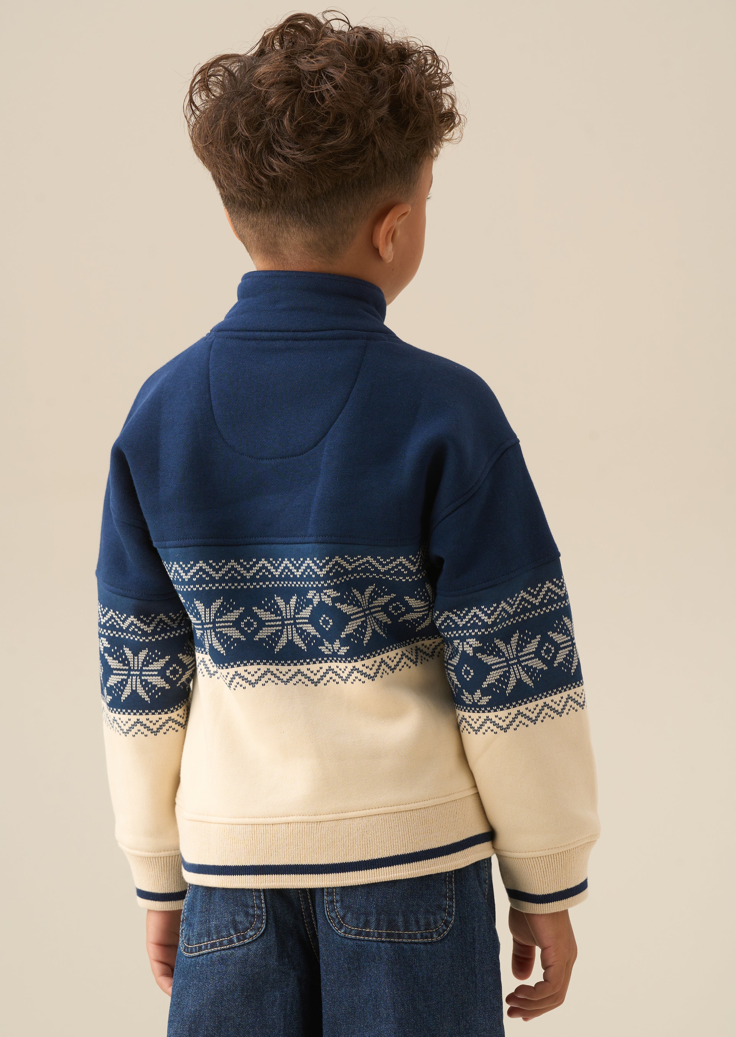 Bluza Ayden z zamkiem przy szyi i wzorem Fair Isle