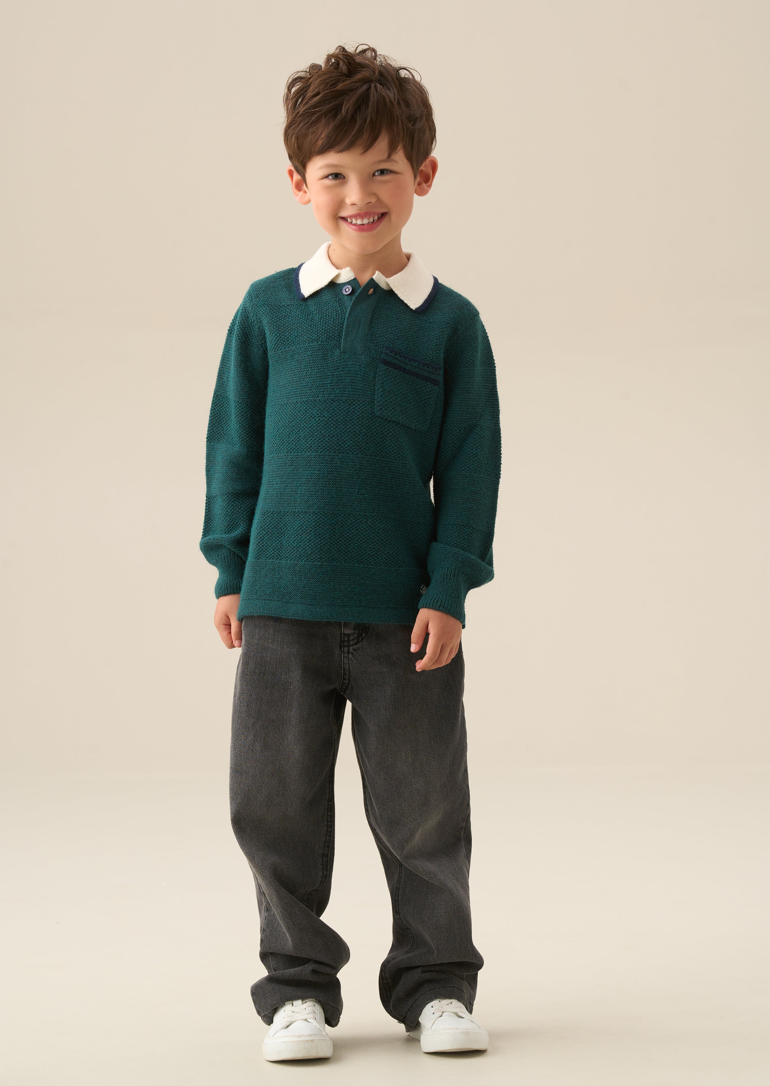 Landon Textured Knitted Polo