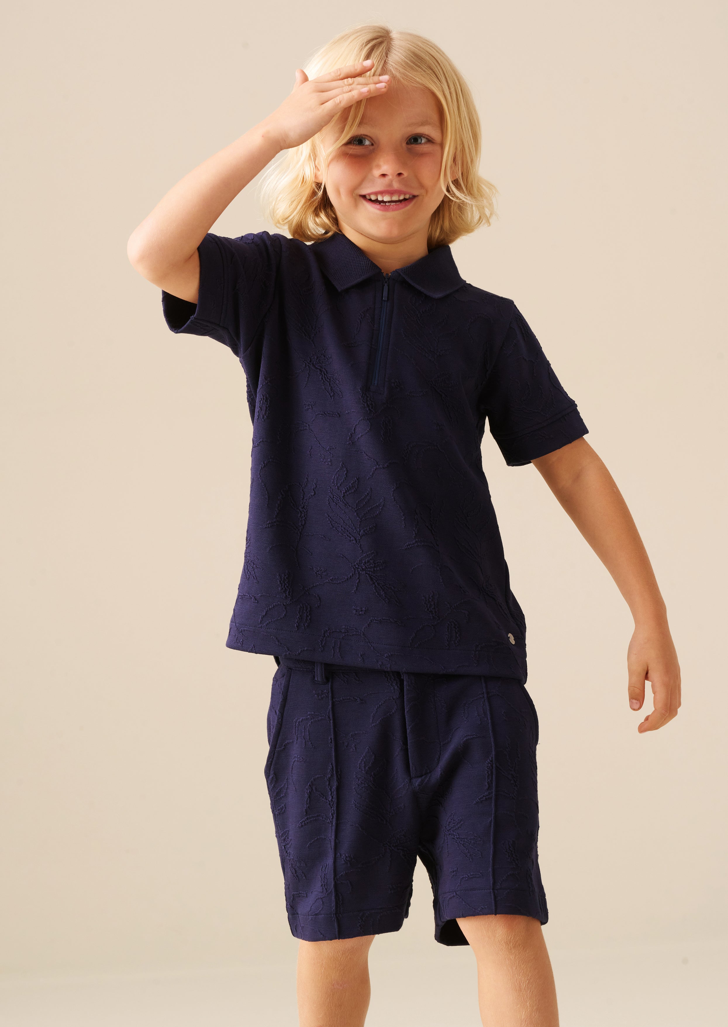 Greyson Jacquard Zip Polo