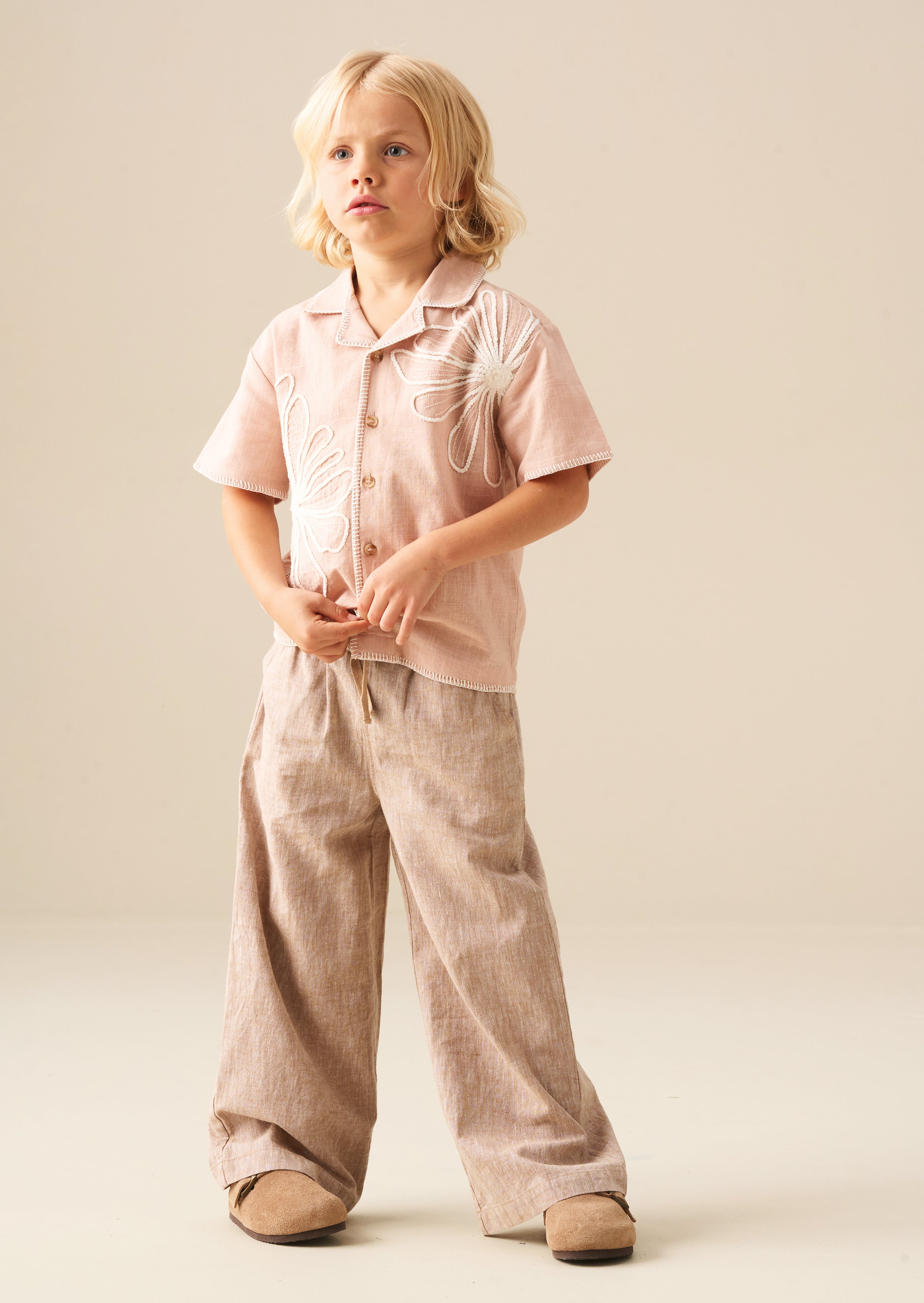 Pantalon décontracté Edison en coton et lin