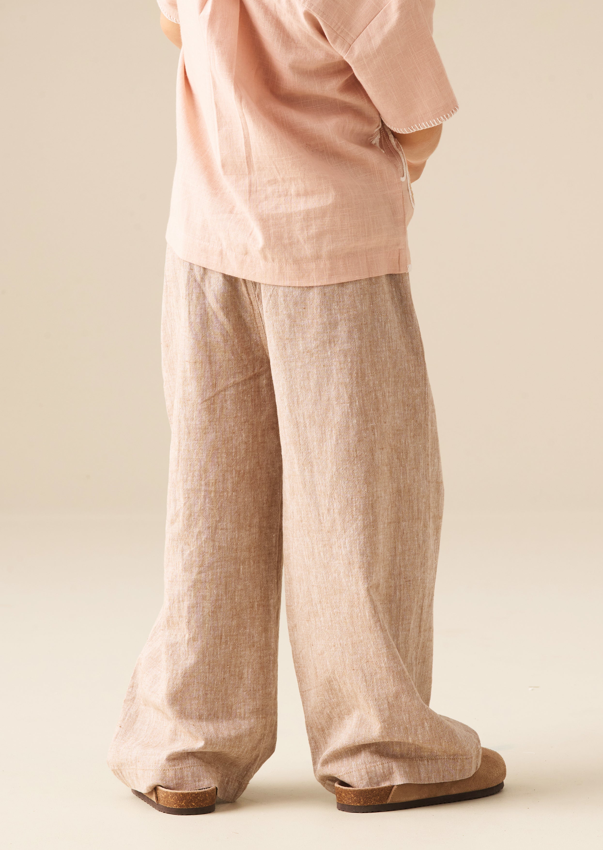 Pantalón de corte relajado Edison de algodón y lino